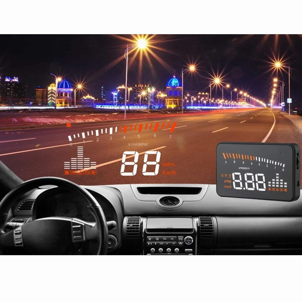 KIMISS Uniwersalny wyświetlacz HUD 3,5" dla samochodu z systemem OBD2-X5 - alarm, ostrzeżenia
