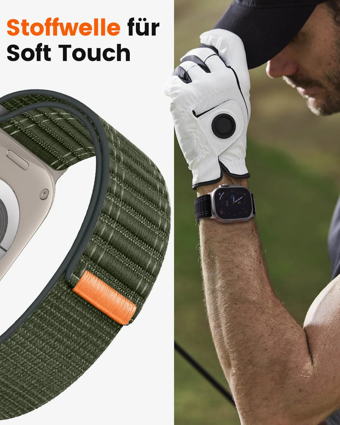 SimpleThings Sport Loop Nylonowy pasek do Apple Watch 49 mm, 46 mm, 45 mm, 44 mm, 42 mm, 41 mm, 40 mm, 38 mm, regulowany miękki pasek do iWatch Ultra2/1, SE, 10, 9, 8, 7, 6, 5, 4, 3, 2, 1