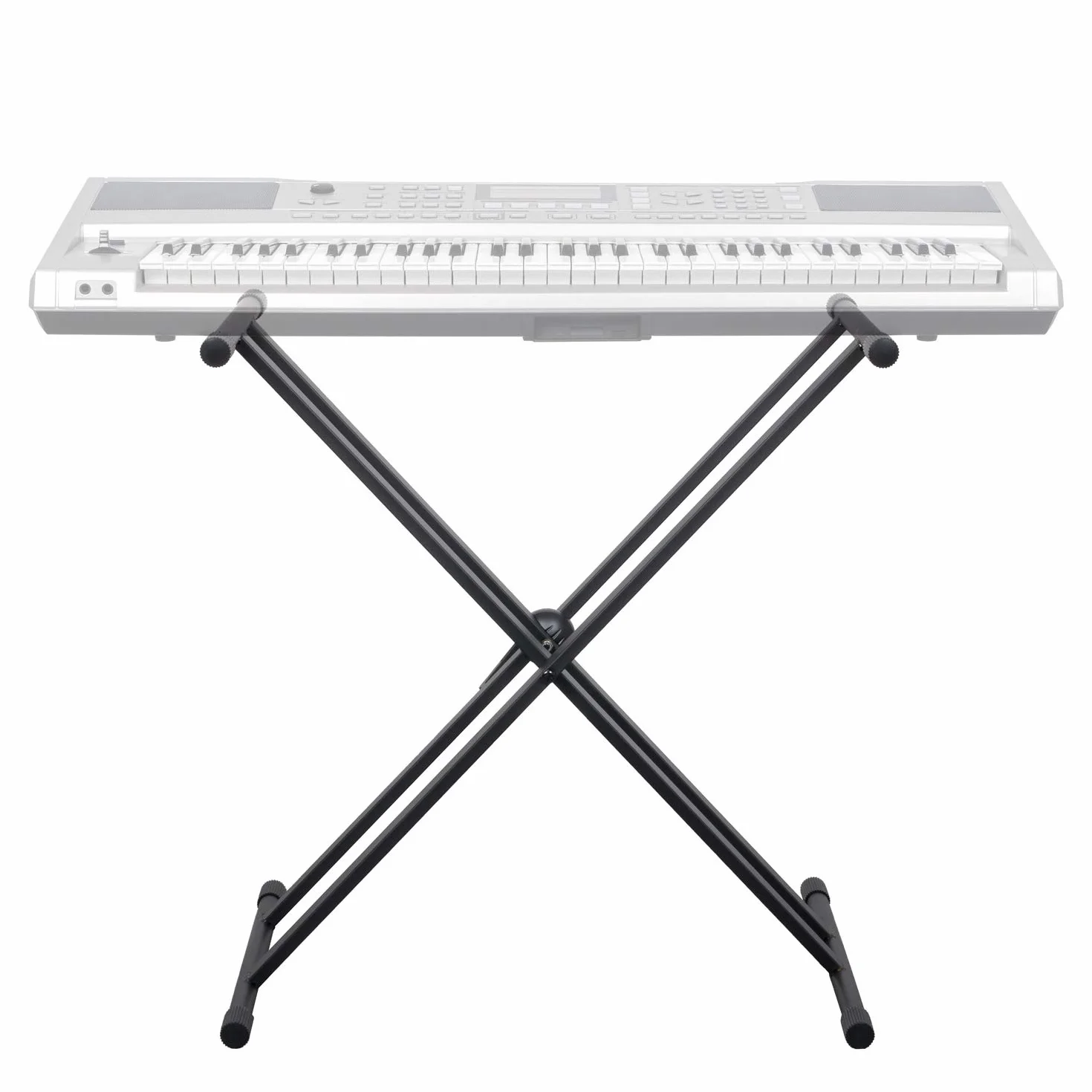 CASCHA Double X-Frame stojak na keyboard z regulacją wysokości z metalu I stojak na klawiaturę składany I stelaż na fortepian elektryczny czarny dla dzieci i dorosłych I syntezator, akcesoria do
