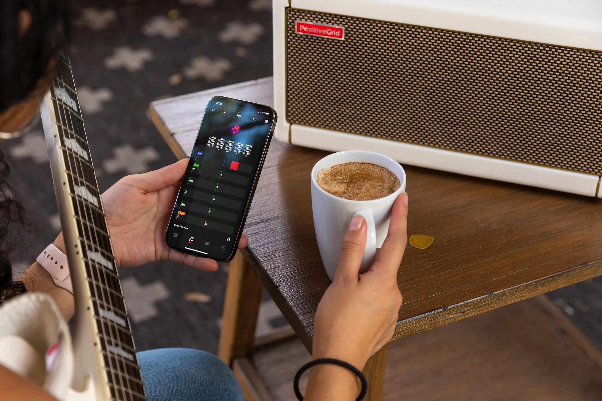 Positive Grid Spark Pearl wzmacniacz gitarowy & Torba podróżna, elektryczny, basowy i akustyczny, 40 W, combo, aplikacja mobilna