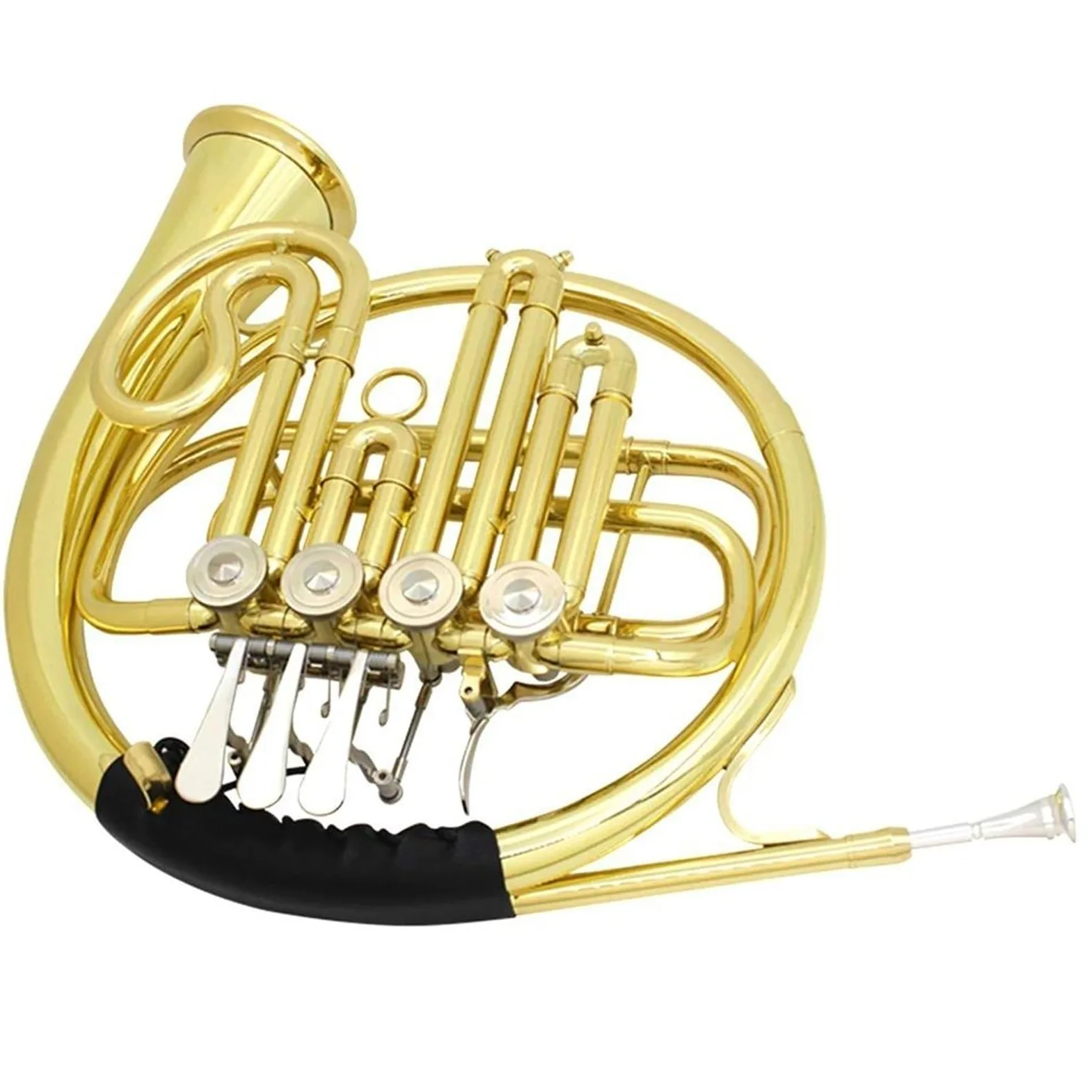 Typ Wydajności Róg Francuski 4 Klawisze Pozłacany Francuski Róg F Klucz Bb Klucz Podwójny Rząd Mosiężny Instrument Muzyczny