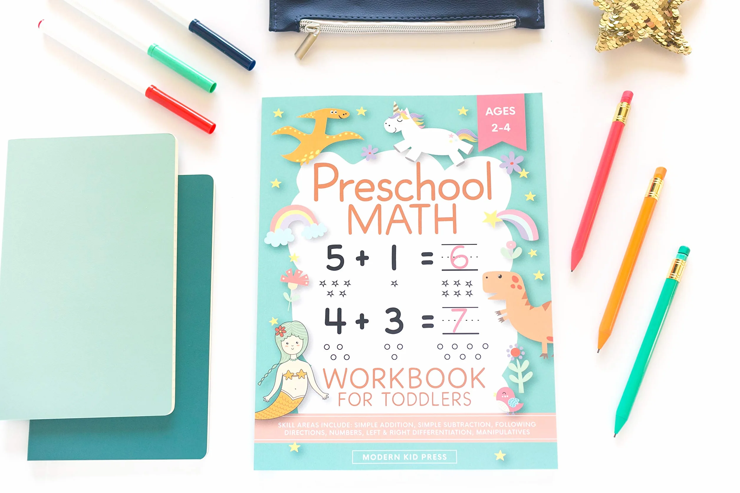Preschool Math Workbook for Toddlers Ages 2-4: Beginner Math Preschool Learning Book with Number Tracing and Matching Activities for 2, 3 and 4 year olds and kindergarten prep