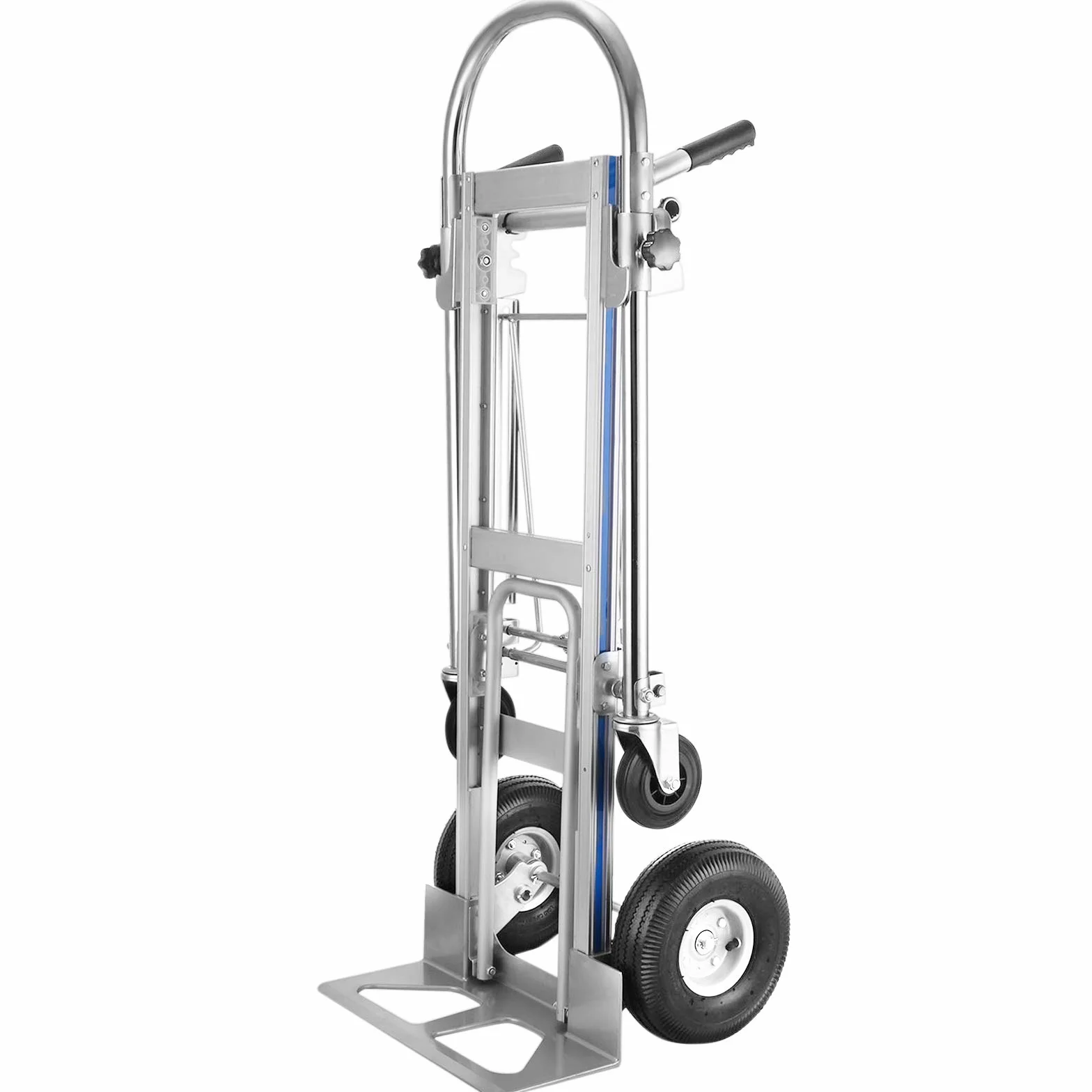 składany wózek transportowy 350 kg ręczny wózek 3 w 1 wózek wielofunkcyjny z aluminiowymi prowadnicami schodowymi 350 kg wózek z plastikowymi kółkami do układania w stos