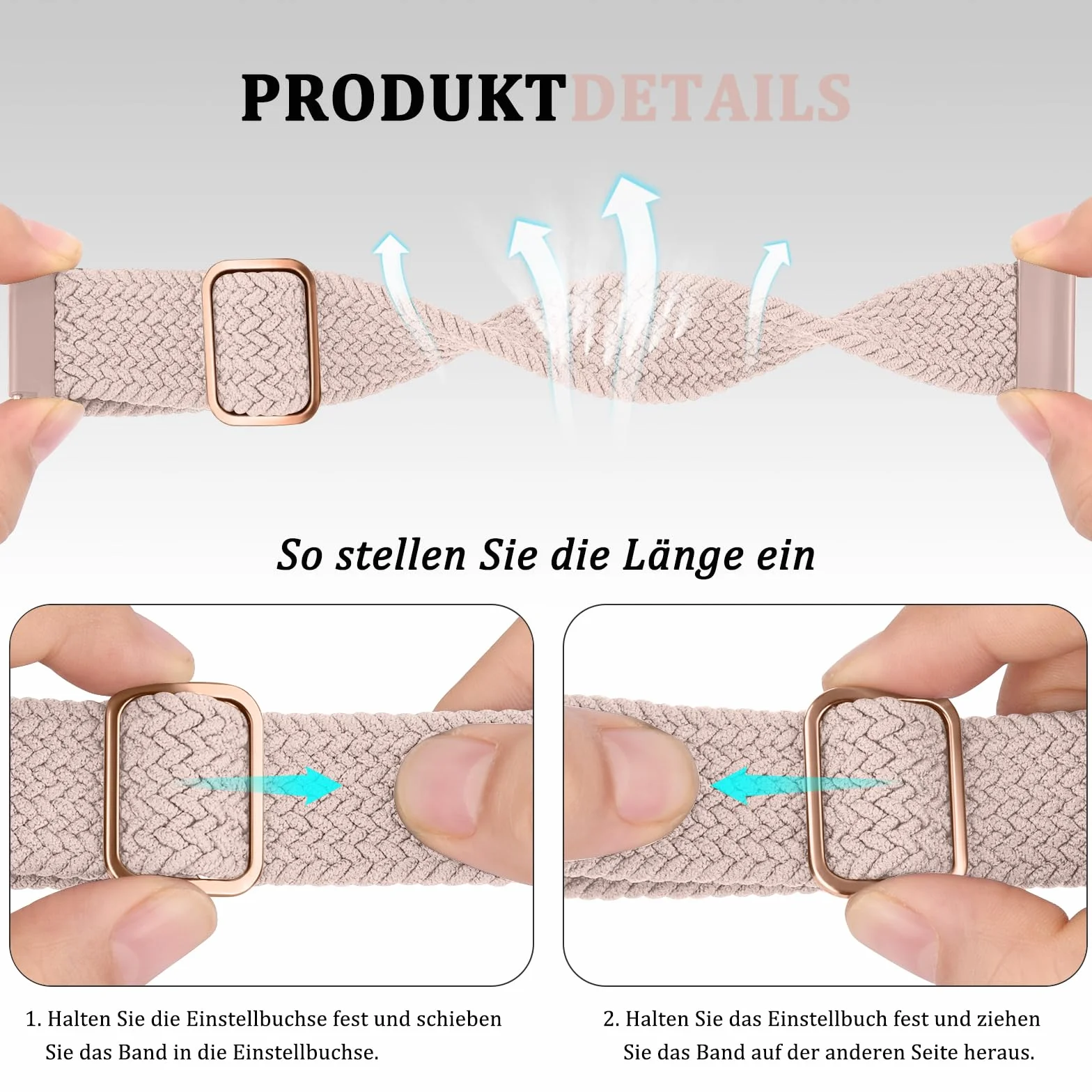 Vancle 20 mm paski do zegarka dla kobiet i mężczyzn, regulowany, tkany, nylonowy, 20 mm, oddychający pasek zastępczy, szybkie zapięcie, pasek do zegarka, dla kobiet i mężczyzn