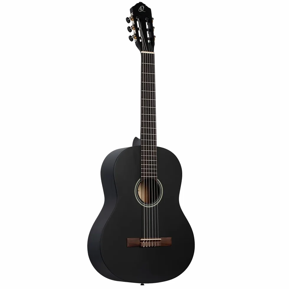 Ortega Guitars Gitara Klasyczna Czarna Rozmiar 4/4 - Seria Student - katalpa/świerk (RST5MBK)