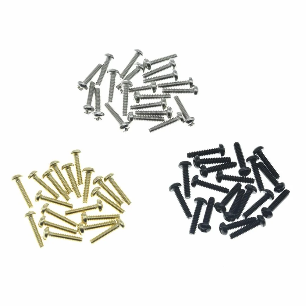 KAISH 20 sztuk wkrętów montażowych ze stali nierdzewnej American #6-32 3-drożny / 5-drożny przełącznik do Stratocaster/Telecaster Black