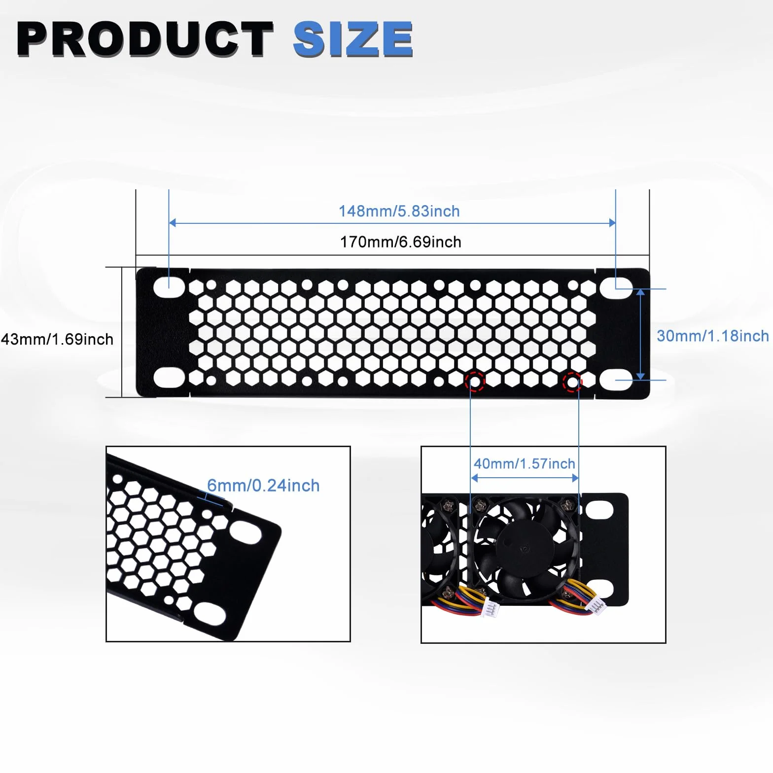 GeeekPi 17.8 cm 1U wentylowany pusty panel metalowy uchwyt do szafy serwerowej DeskPi RackMate TT (1)