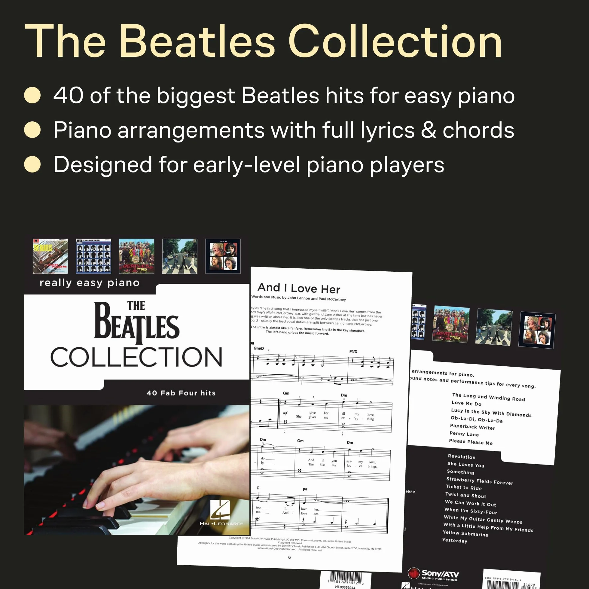 Really easy piano : the beatles collection - 40 titres -