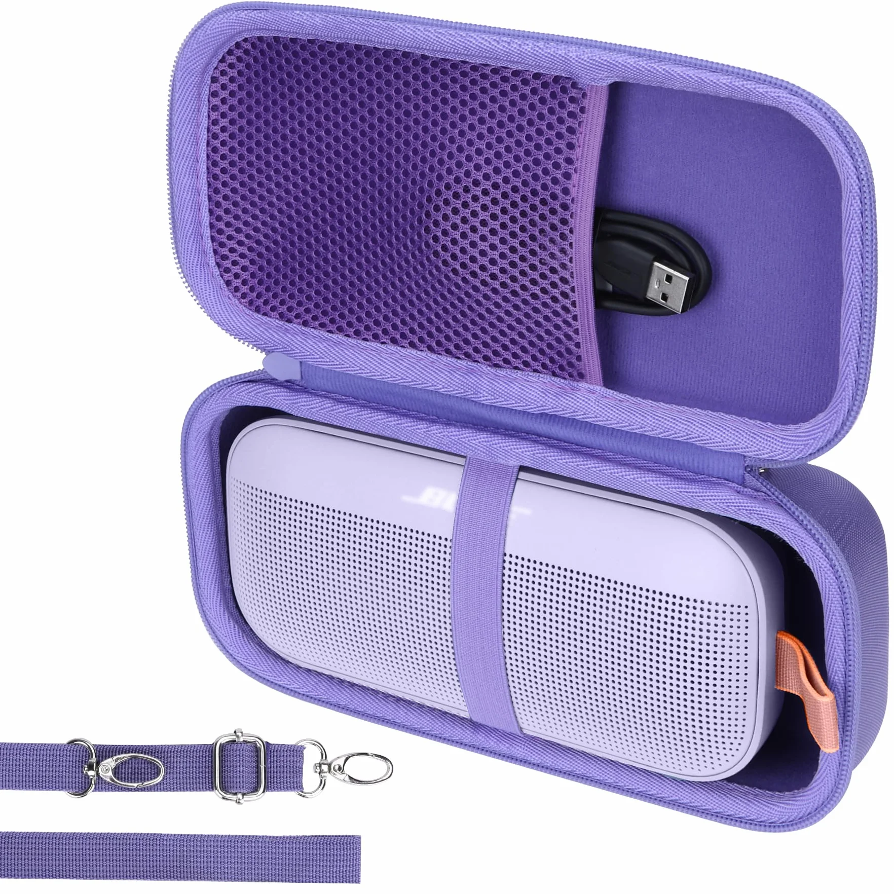 Lebakort Twarde etui kompatybilne z przenośnym głośnikiem Bluetooth Bose SoundLink Flex (2. generacji), Fioletowa obudowa, Hard Case for Soundlink Flex, Nowoczesny