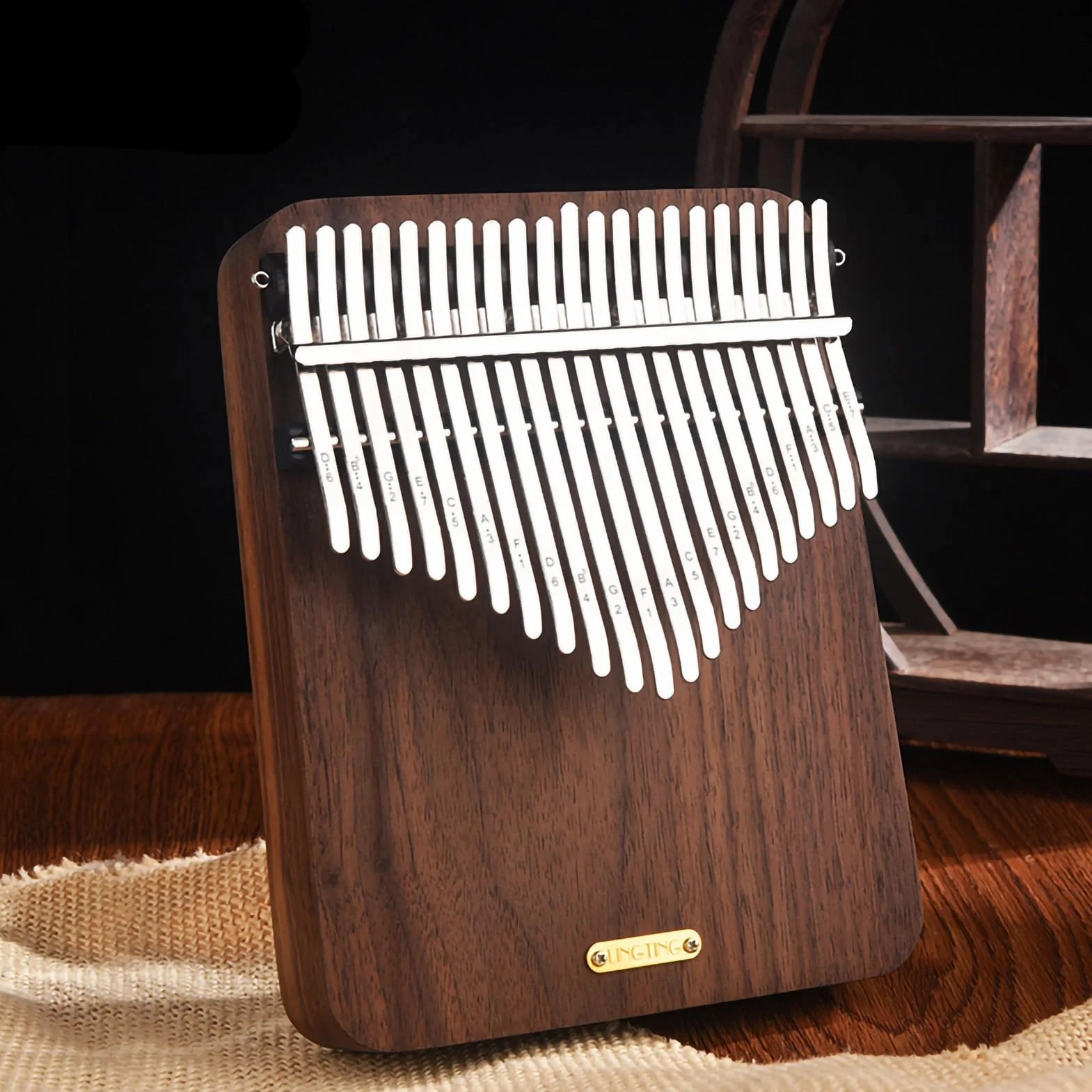 LingTing kalimba mbira LT-K21W kciuk fortepianowy 21 klawiszy, prezent dla dzieci, dorosłych, początkujących i profesjonalistów