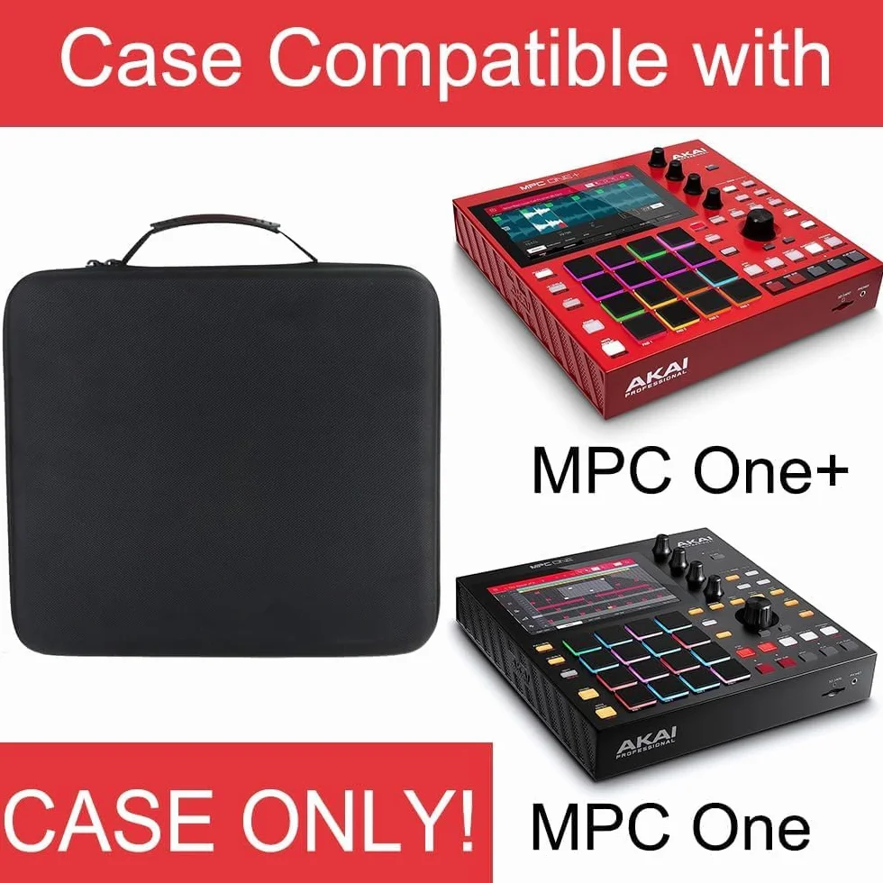 co2CREA Twardy futerał ochronny do autonomicznego automatu perkusyjnego Akai Professional MPC One/MPC One+, tylko czarna obudowa, Czarny, Połowa, przypadkowy
