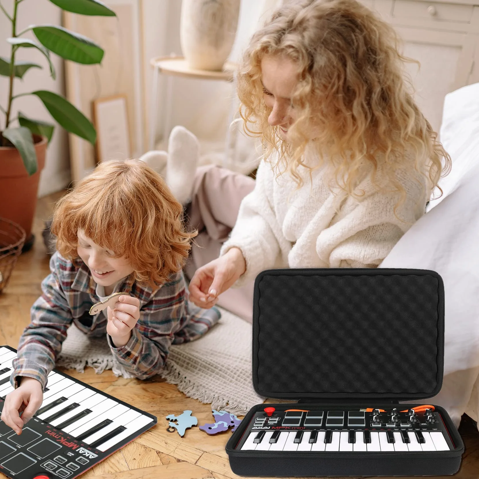 Khanka twarde etui podróżne do modelu AKAI Professional MPK Mini MK3 / MKII MK2 / MPK Mini Play, 25-klawiszowa klawiatura i kontroler USB MIDI, tylko etui, białe