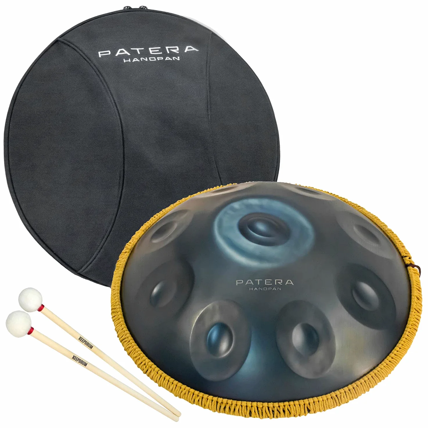 Patera HPDM-2 Handpan D-Minor z torbą na plecak + pałeczka keepdrum