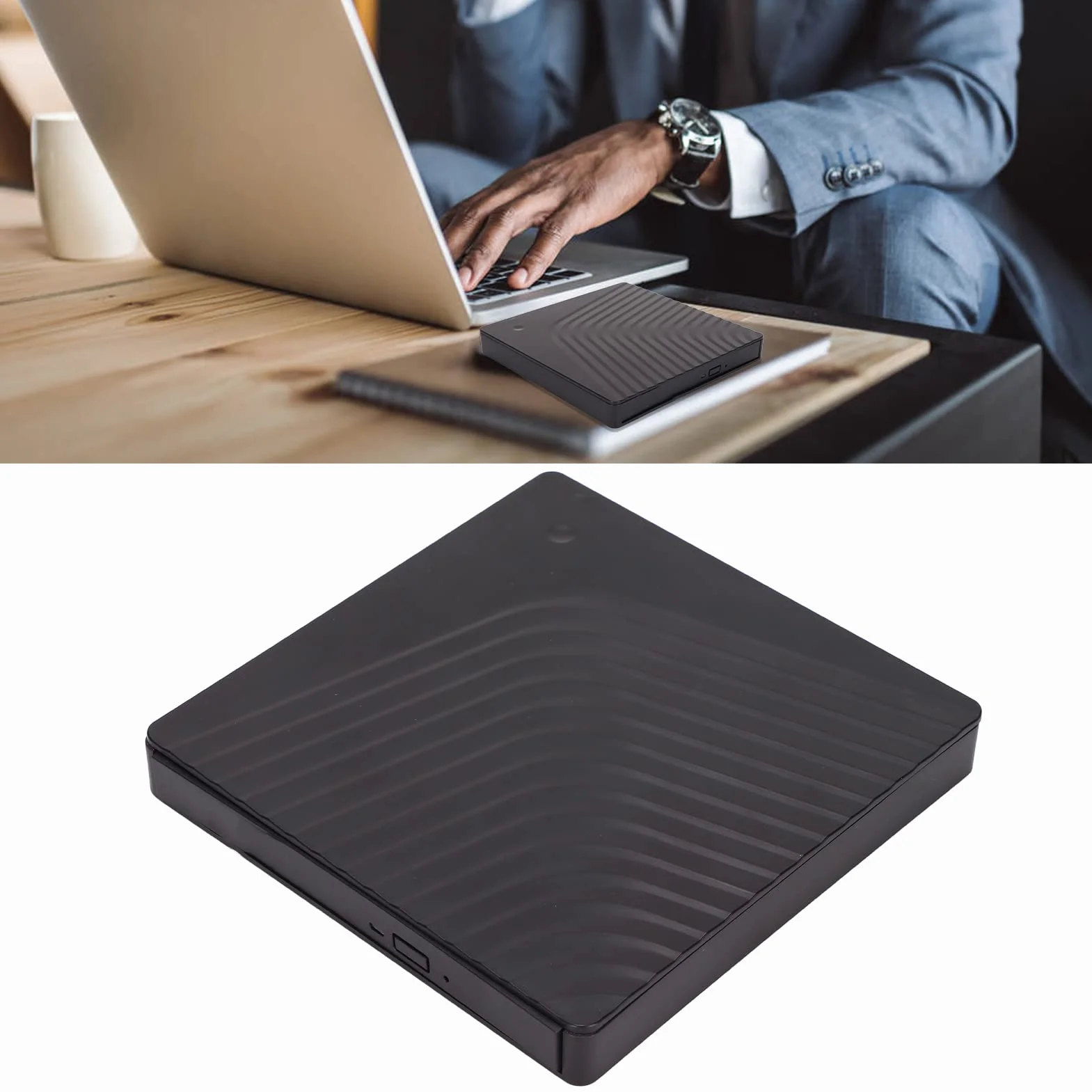 CCYLEZ Zewnętrzna obudowa napędu DVD, 5 Gbit/s, USB 3.0, USB 2.0, laptop, napęd optyczny, obsługuje interfejs 3,0 Gb/s II, do napędu DVD-RW 12,7 mm 9,5 mm