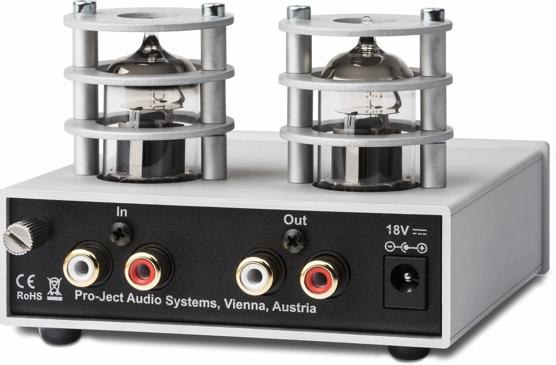 Pro-Ject Tube Box S2, High End tube, przedwzmacniacz fonowy (srebrny)