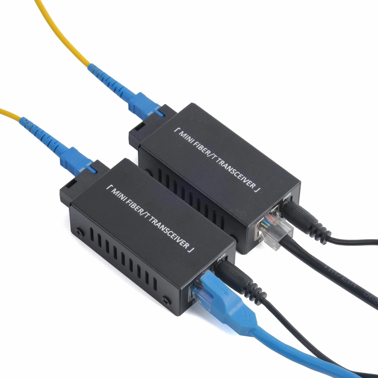 1 para mini Gigabit Fiber Optical Media Converter - 100/1000 Mbps Optic Transceiver SC to RJ45 Ethernet Switch, zasięg 20 km z zasilaczem