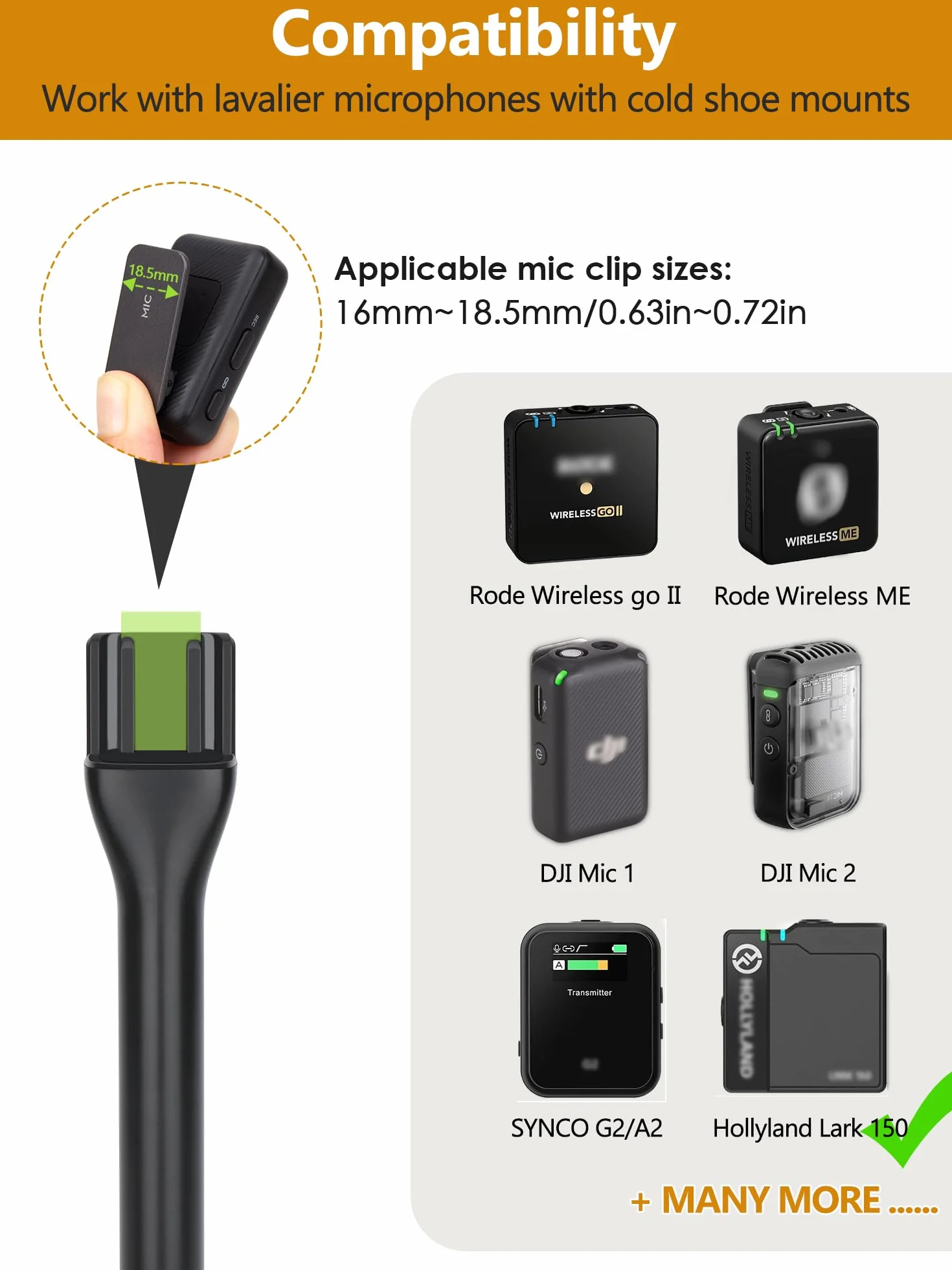 YOUSHARES 2 Szt. Bezprzewodowy Adapter Mikrofonowy Kompatybilny z DJI Mic, Mic 2, Rode Wireless GO II