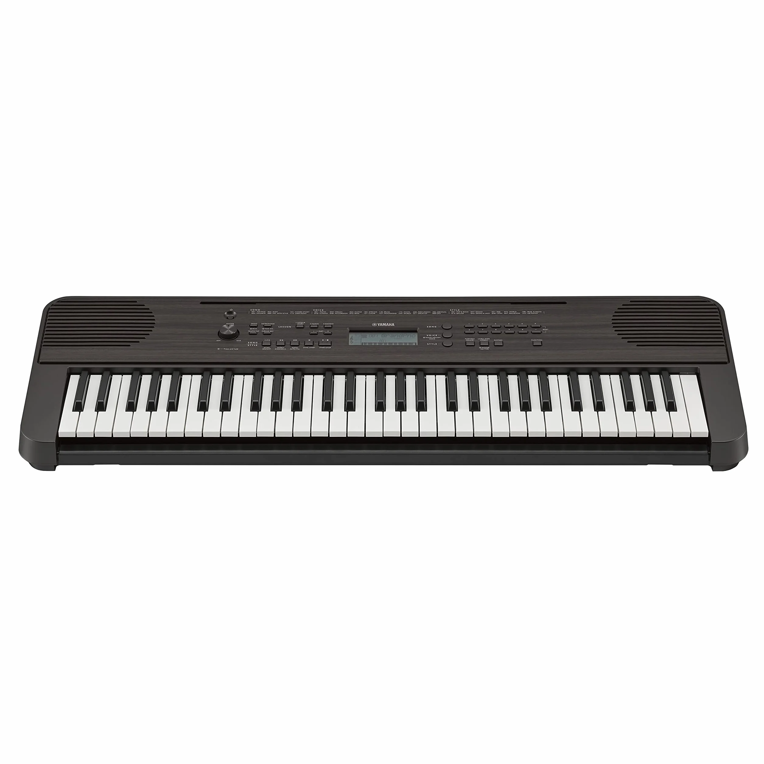Yamaha Cyfrowa klawiatura PSR-E360DW, ciemny orzech włoski – cyfrowa klawiatura dla początkujących z 61 klawiszami z dynamiką uderzeń – przenośna klawiatura o wszechstronnym wzornictwie do każdego pomieszczenia mieszkalnego