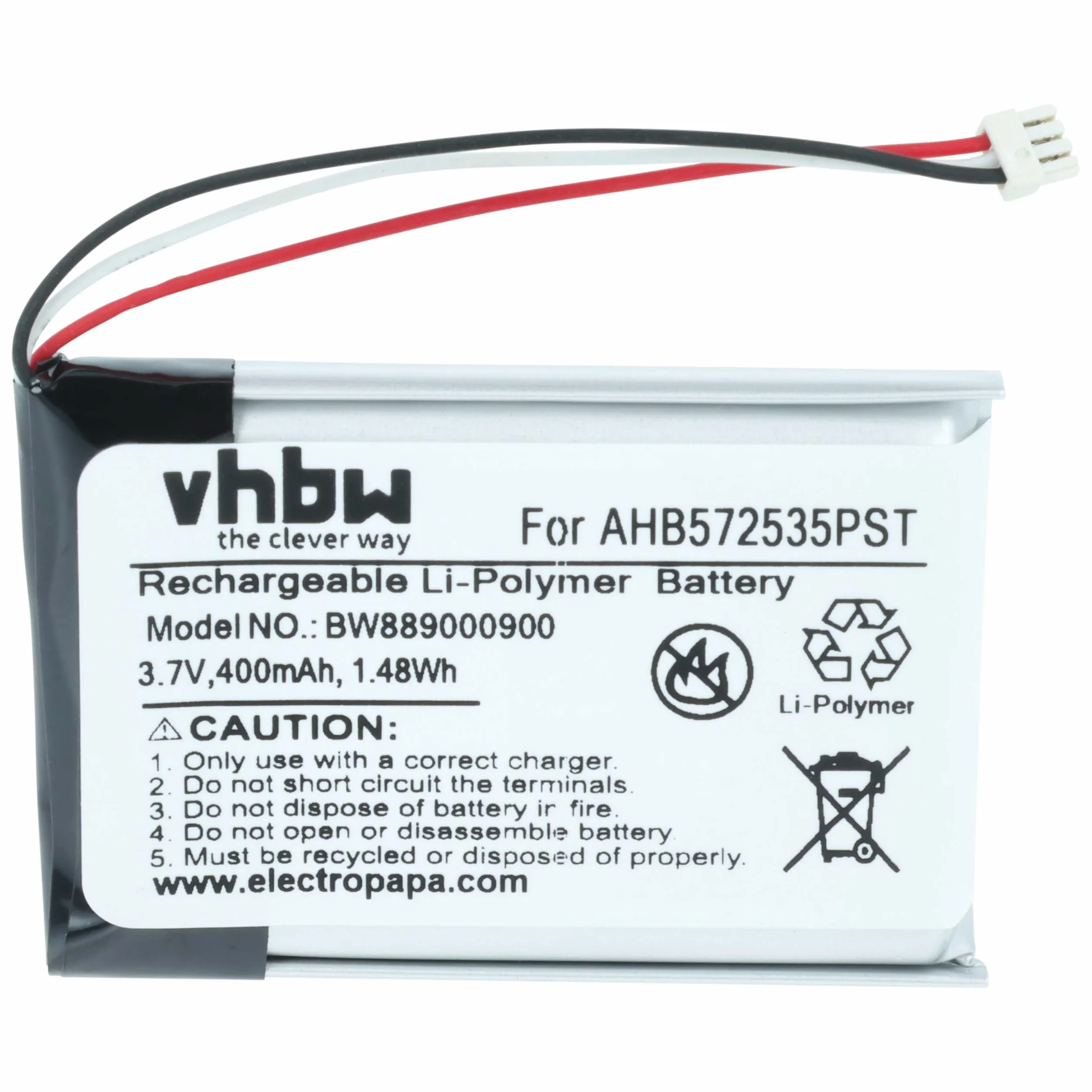 vhbw Akumulator kompatybilny z bezprzewodowymi słuchawkami Jabra Evolve 75 (400 mAh, 3,7 V, litowo-polimerowe)