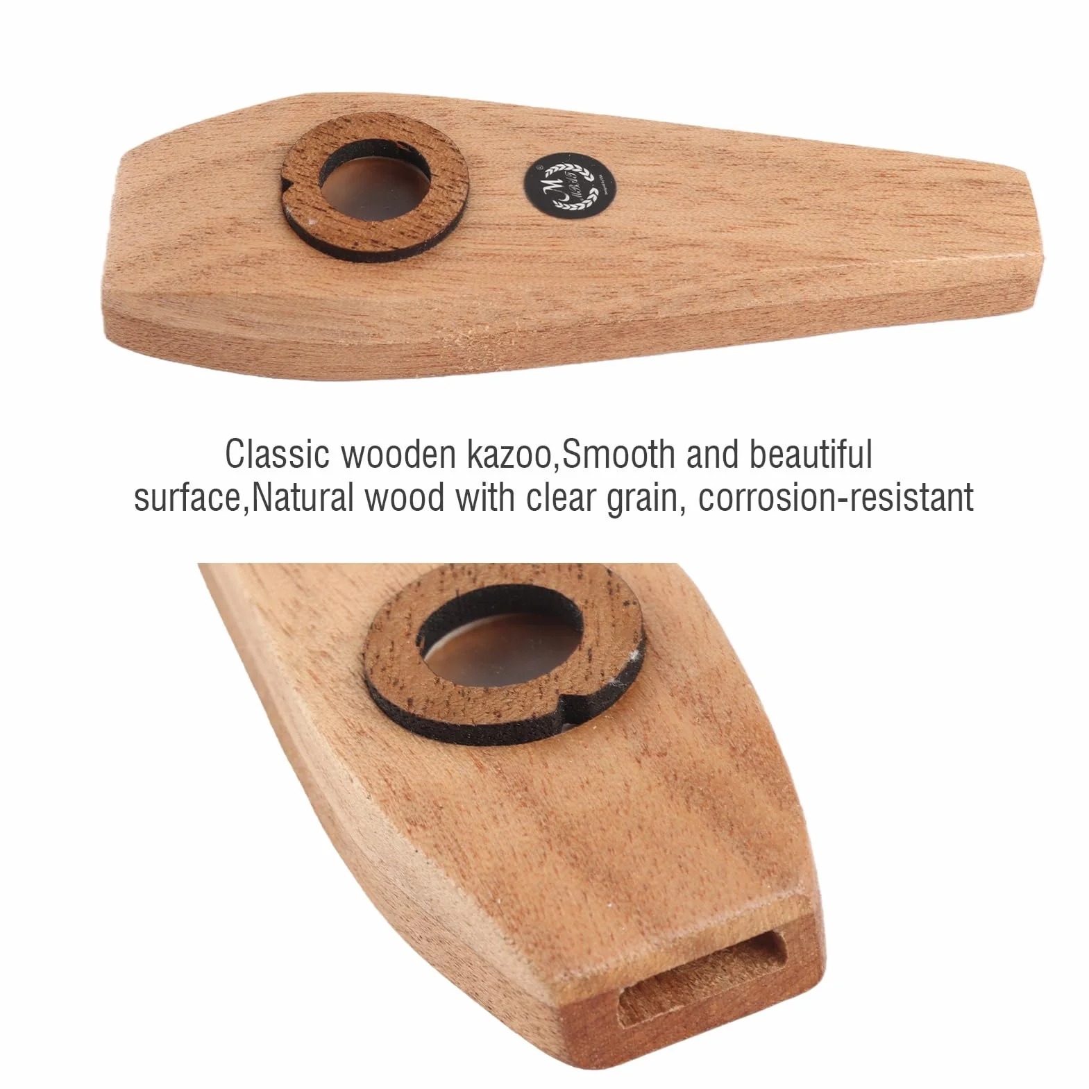 Drewniane Kazoo z 2 Fletami Membranowymi Instrument Muzyczny dla Początkujących