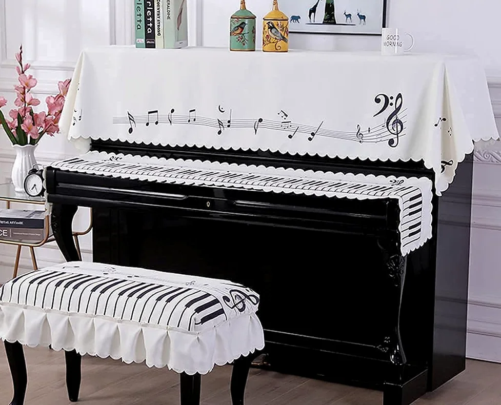 Modny pokrowiec przeciwpyłowy Pokrowiec na pianino elektroniczne Pokrowiec na klawiaturę pianina Pokrowiec przeciwpyłowy,Pokrowiec przeciwpyłowy na fortepian(Full)