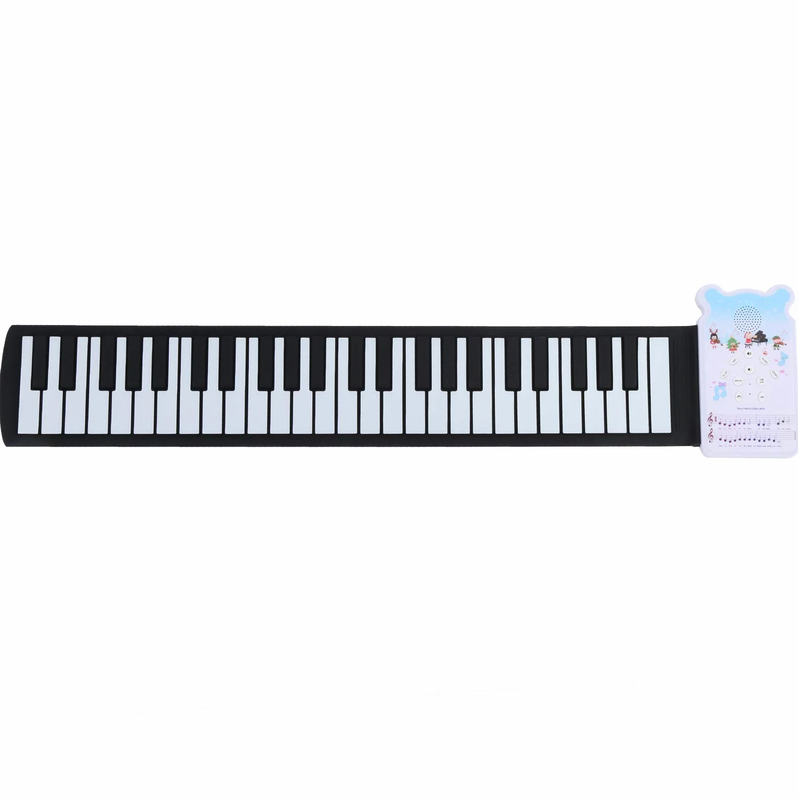 49 Key Hand-Rolled Piano Tragbare wiederaufladbare flexible elektronische Roll-Up-Tastatur mit Klavieraufklebern