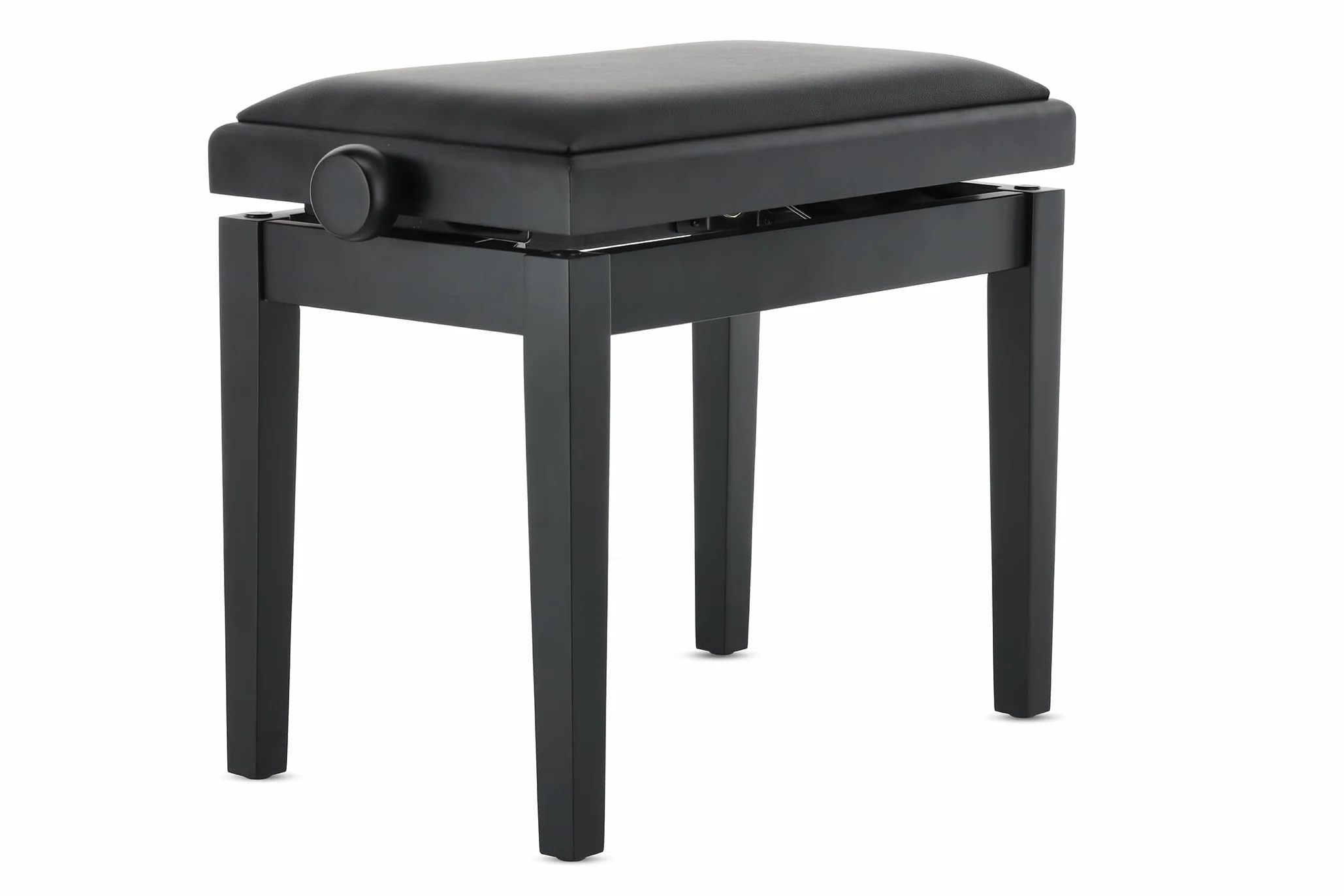 GEWA Ławka do pianina Deluxe Vinyl Czarny mat Siedzisko 52x30cm Regulowana wysokość