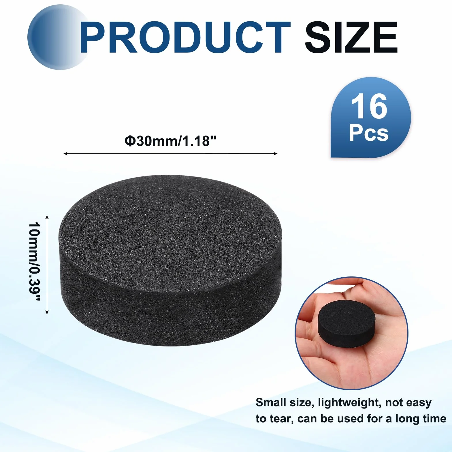 QUARKZMAN 16 sztuk stopki izolacyjne do głośników jednostronne 30mm x 10mm antypoślizgowe podkładki amortyzujące z pianki pod podstawy wzmacniacza mata do głośników kino domowe, czarne