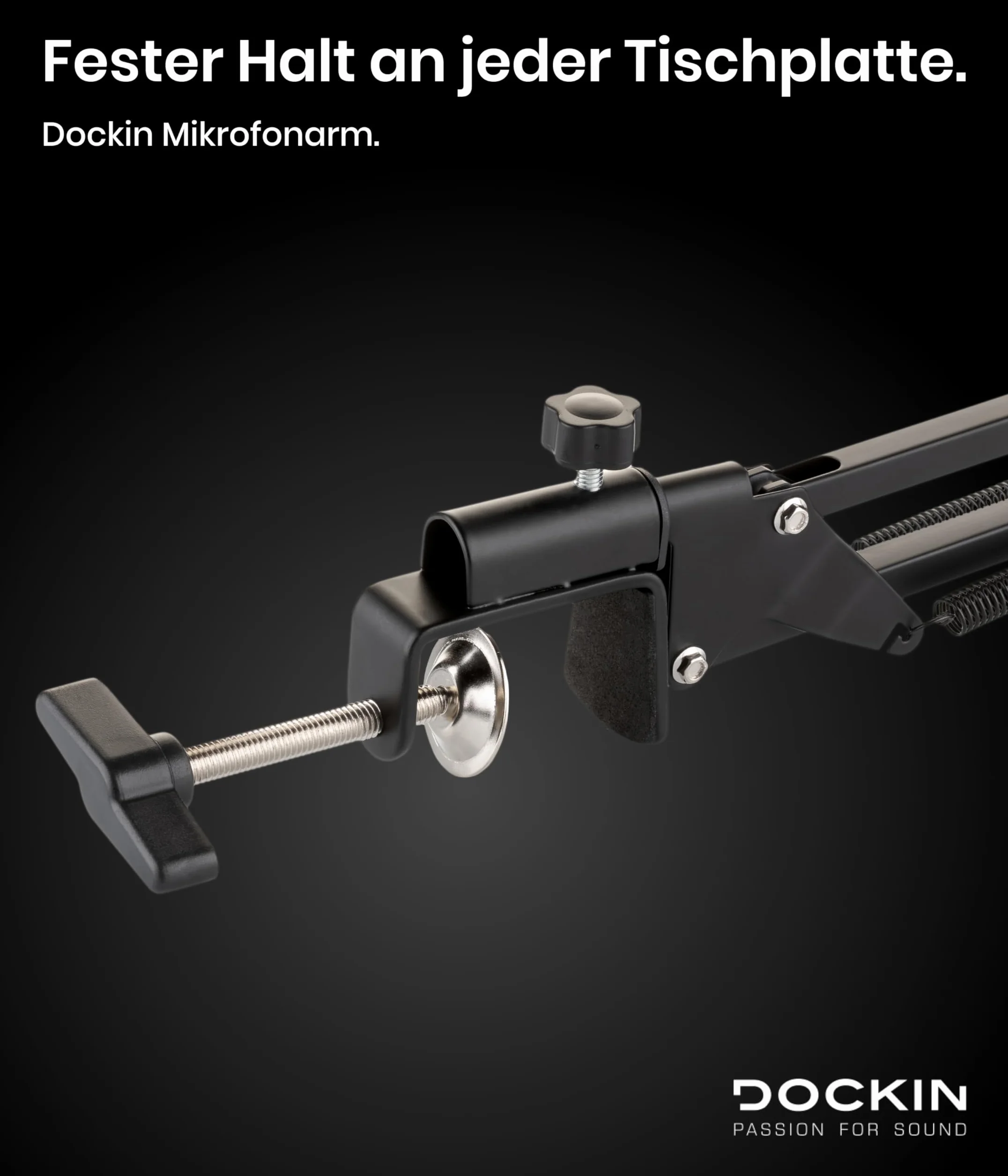 Stojak na mikrofon Dockin® do MP2000 i MP1000, regulowane ramię mikrofonu 3/8 cala do 5/8 cala adapter (84 cm) z klipsem mikrofonowym i zaciskiem stołu, obrotowe ramię do zawieszenia mikrofonu