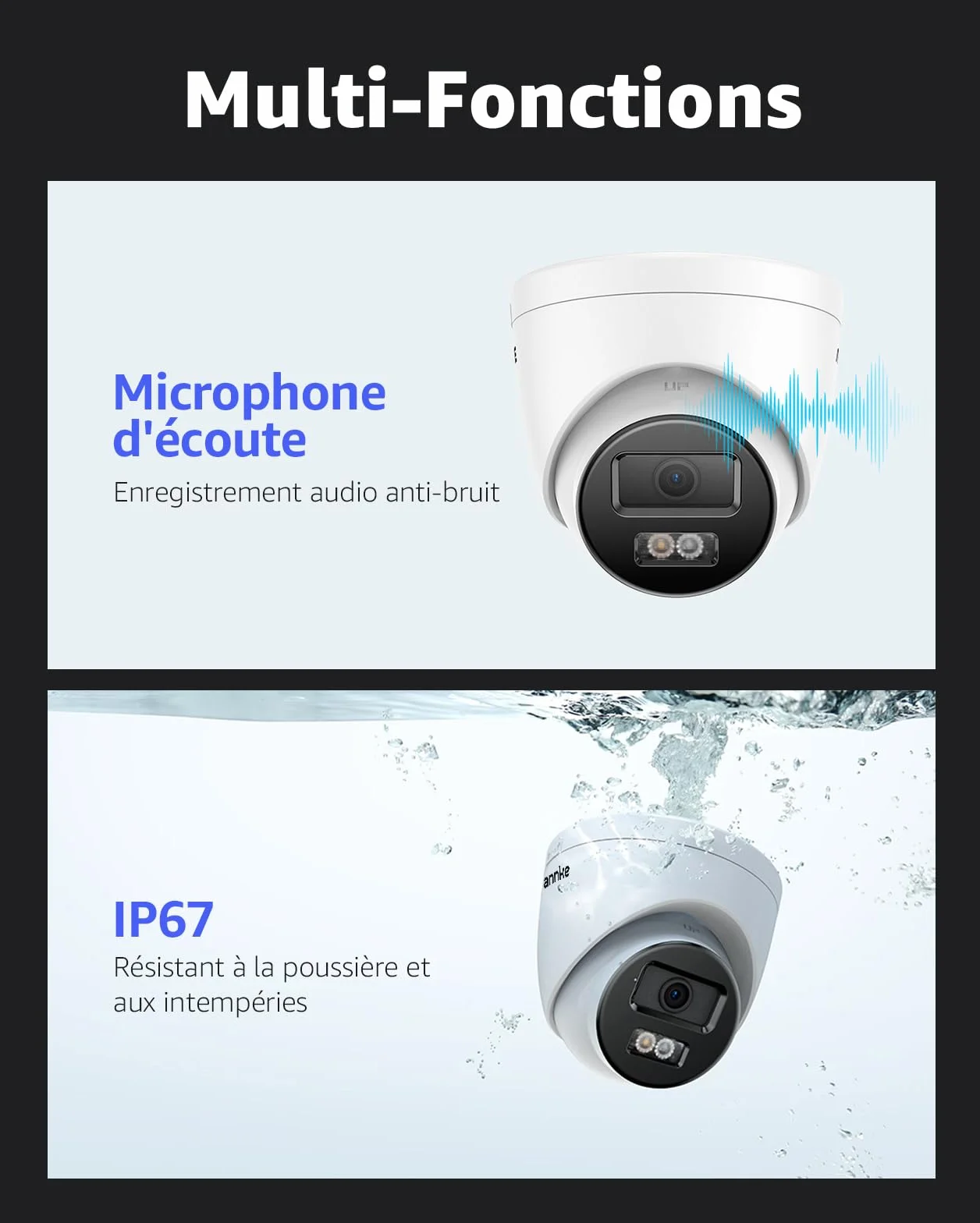 ANNKE 12 MP IP PoE kamera do monitoringu zewnętrznego, kamera zewnętrzna z funkcją rozpoznawania osób i pojazdów, kolorowe widzenie nocne 30 m, H.265+, IP67, 24/7 nadzór wideo, gniazdo na kartę SD do