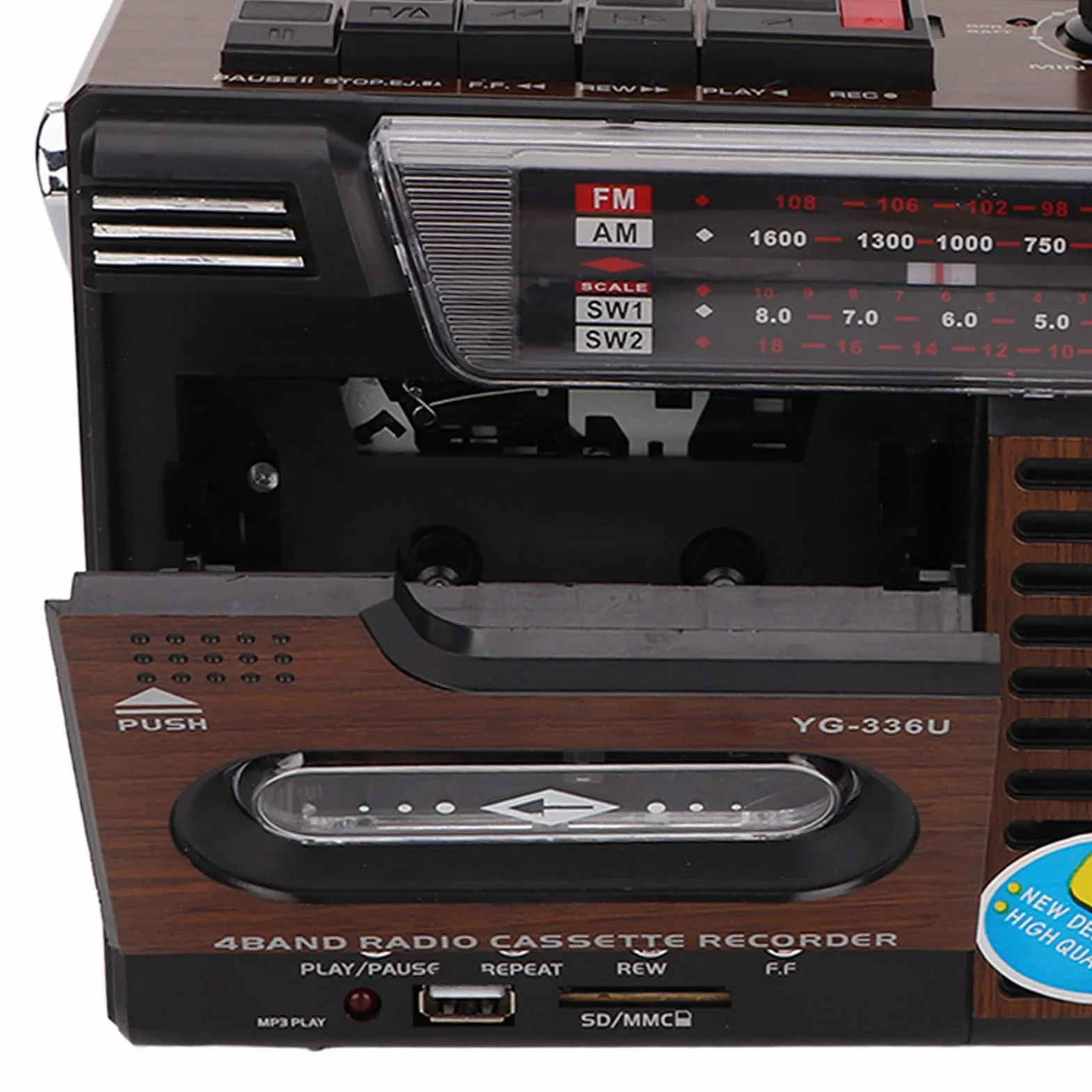 Przenośny odtwarzacz kasetowy, radio AM-FM, magnetofon kasetowy w stylu retro do domu i rozrywki, doskonała jakość dźwięku, częstotliwość robocza 530-1600 kHz,
