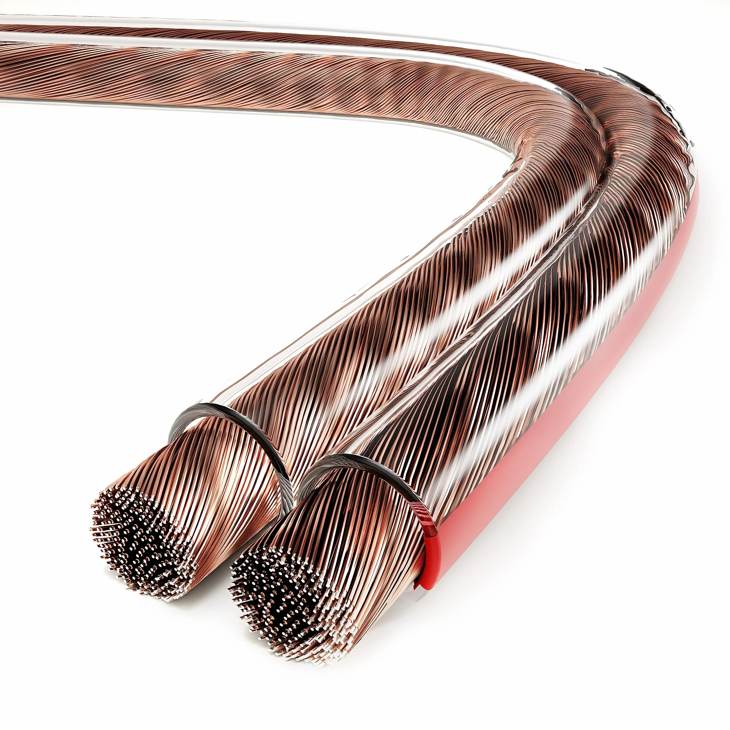 conecto Kabel głośnikowy CCA 2 x 4,00 mm², 10,0 m, kabel audio z oznaczeniem polaryzacji, do głośników HiFi, głośników, subwoofera, przezroczysty