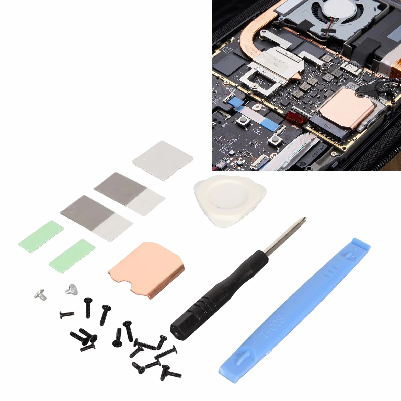 Steam Deck Radiator SSD Podkładka Termiczna, M.2 2230 NVME SSD Miedziany Radiator Chłodzenie Pasta Termiczna Narzędzie do Otwierania Tylnej Pokrywy, Zestaw Naprawczy do Stream