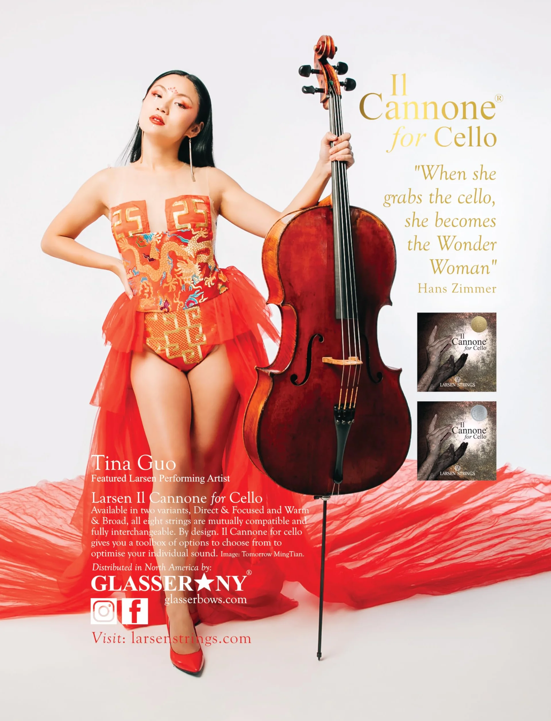 Larsen Il Cannone Cello Strings IL Cannone A Steel Ciepłe i szerokie