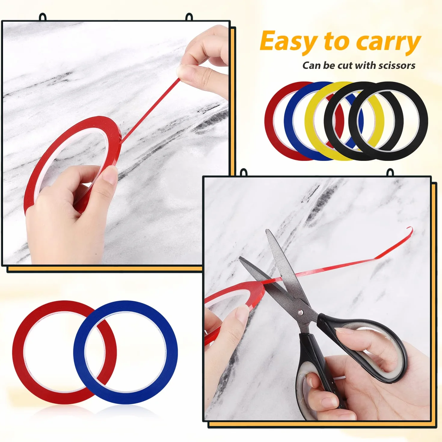 5 rolek Violin Tape Fingerboard, 66 mm Tasma do Wiolonczeli Violin Fingering Tape Whiteboard Art Tape dla Poczatkujacych Podstrunnica Instrumenty Orkiestrowe (4 Kolory)