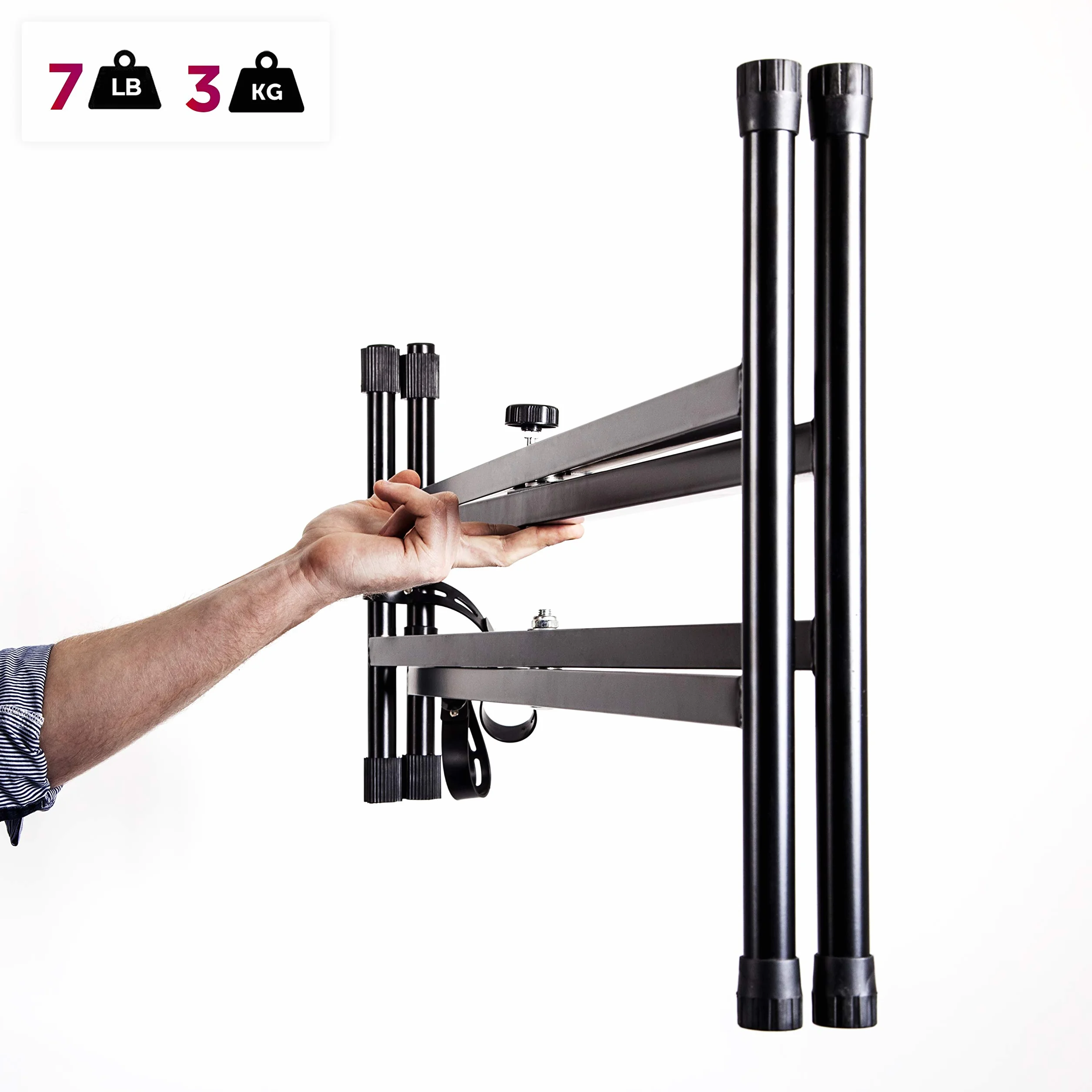 Duronic Stojak na klawiaturę KS2B, podwójna ramka X, regulowana wysokość 33–98 cm, podwójne szelki do pianina cyfrowego, szybkie zwalnianie, z paskami podtrzymującymi do zabezpieczenia klawiatury,
