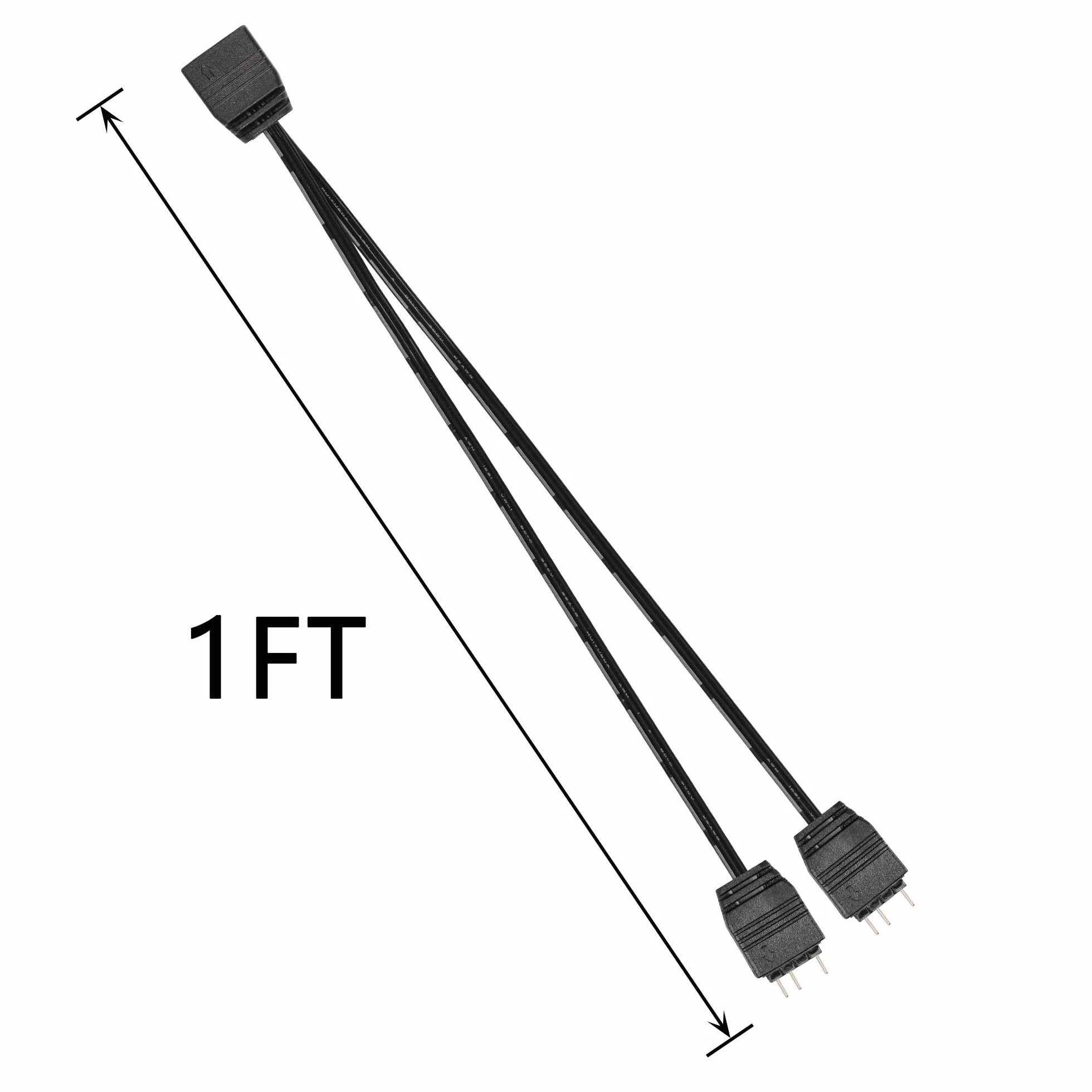 CERRXIAN 3 SZTUK 5V 3PIN ARGB Splitter Cable, 1 żeński do 2 portów męskich HUB Extension Connector Cable do taśm LED i wentylatorów ARGB