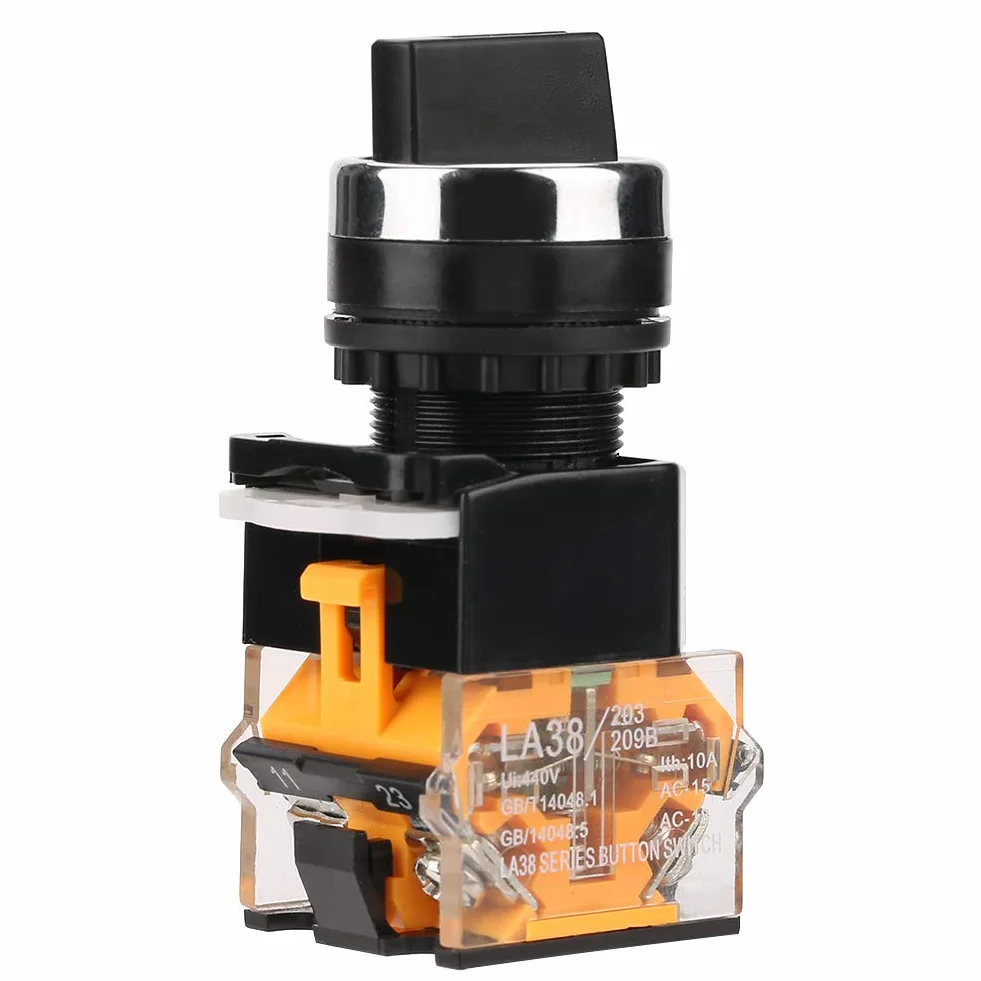 Momentary pokrętło LA38-11BX22 Mini 2 pozycje samoresetujący przełącznik obrotowy Momentary Switch 22 mm średnica otworu montażowego