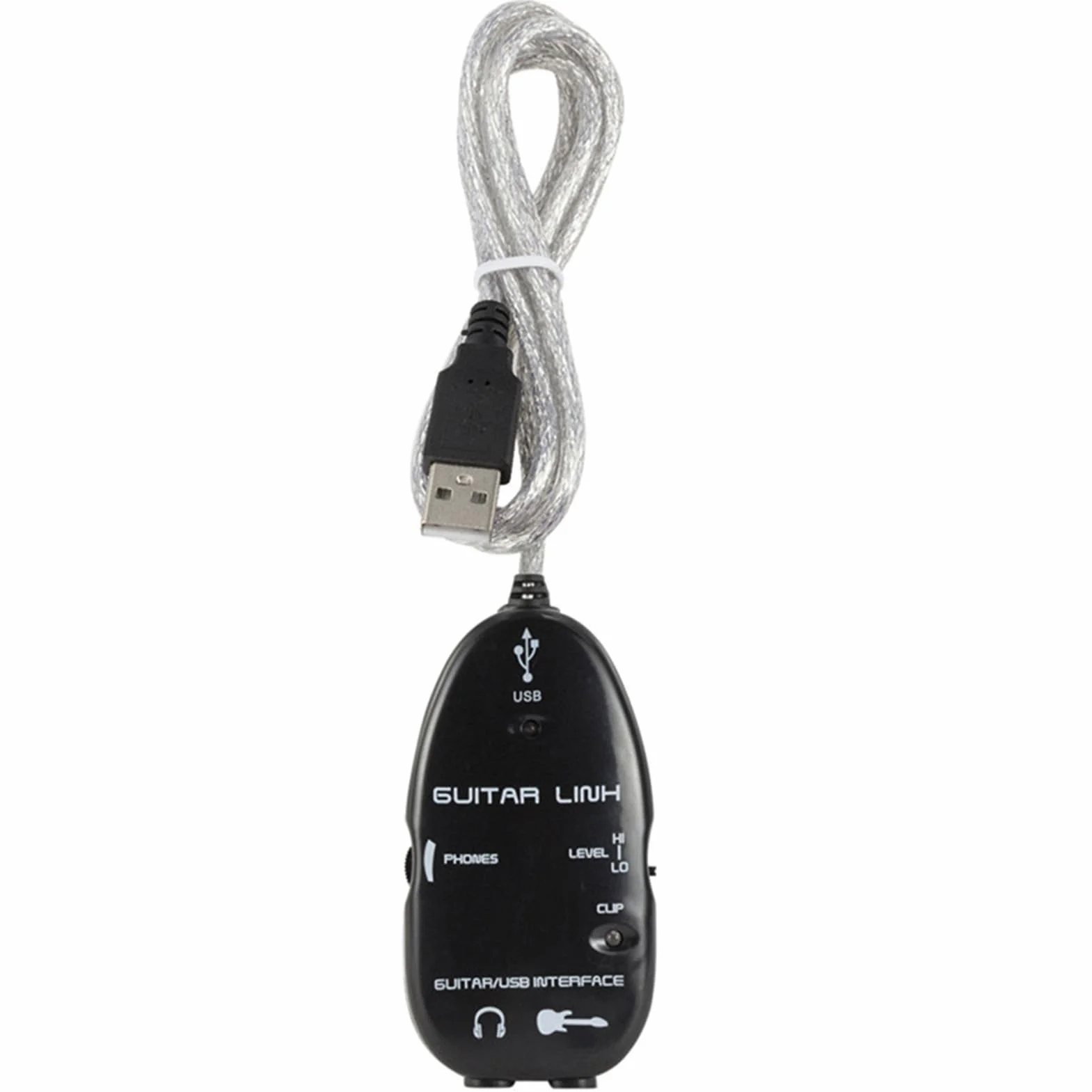 BRRNOO Interfejs audio USB, gitarowy interfejs audio ze złączem USB PC czarny