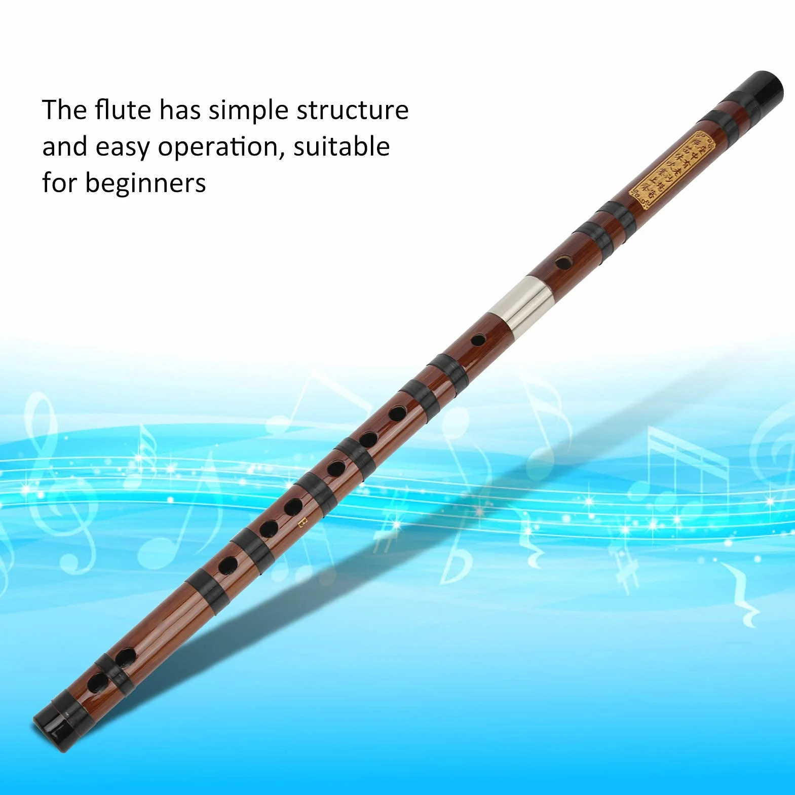 Bambusowy Flet Chiński D-Key Dizi Tradycyjny Instrument Dęty Zestaw