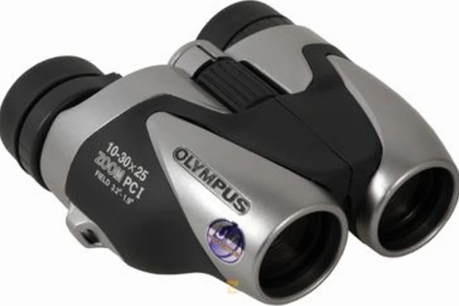Olympus 10-30x25 Zoom PCI Lornetka – Kompaktowa, lekka lornetka podróżna do obserwacji przyrody i sportu, wielowarstwowe soczewki, ochrona UV, korekcja dioptryczna, w zestawie torba