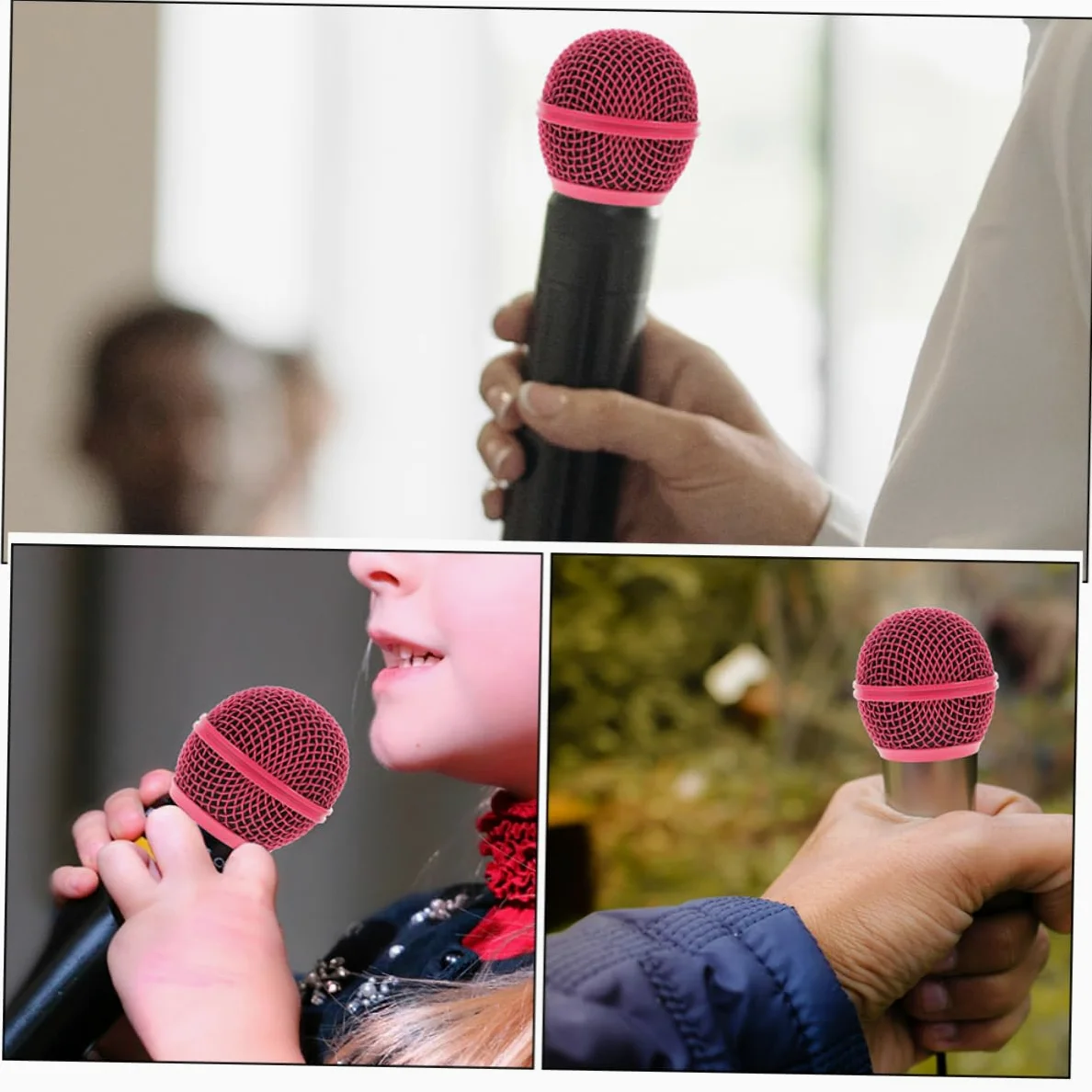 ibasenice 32kawałki Sztuk Kolorowych Siatek Mikrofonowych Wymienne Grille Do Mikrofonów Łatwa Instalacja Estetyczny Wygląd Do Występów i Nagrań