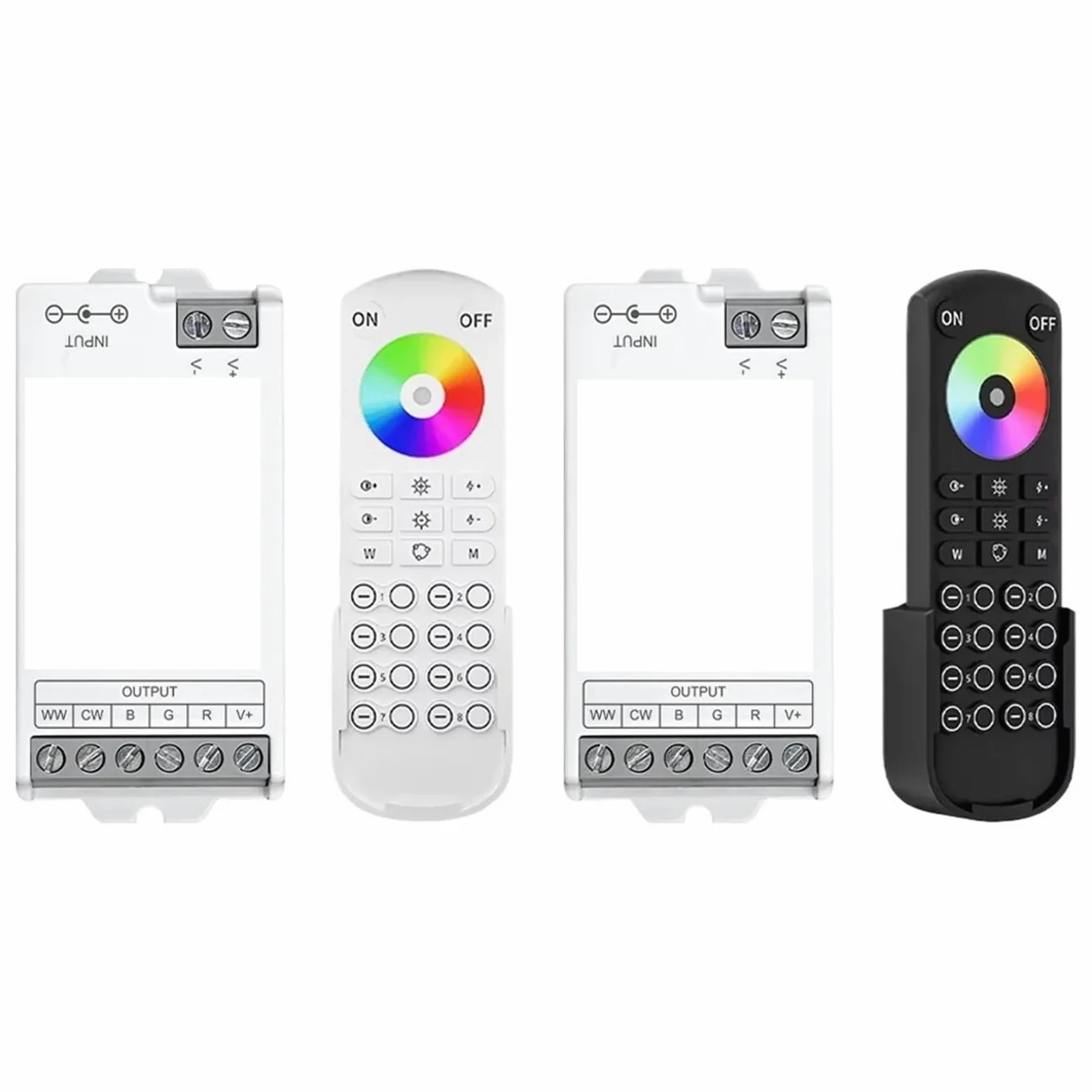 Kontroler taśmy LED DC5V-24 V, ściemniacz LED (biały, 4 szt.)