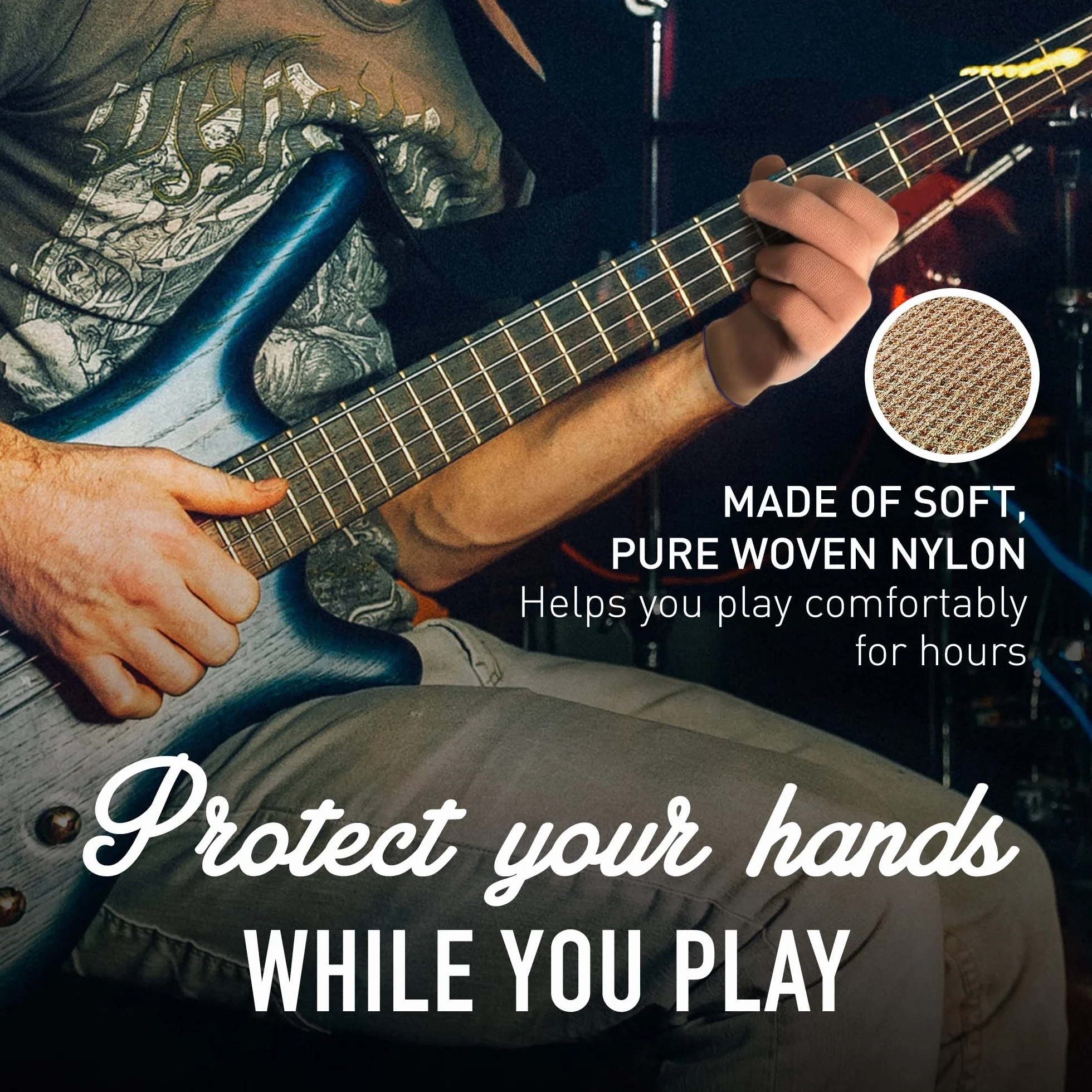Musician’s Practice Glove – 2 sztuki rękawiczek gitarowych dla mężczyzn i kobiet, ochraniacze na końcówki palców do gry na instrumentach strunowych, problemy z dłońmi i nie tylko, cienkie nylonowe