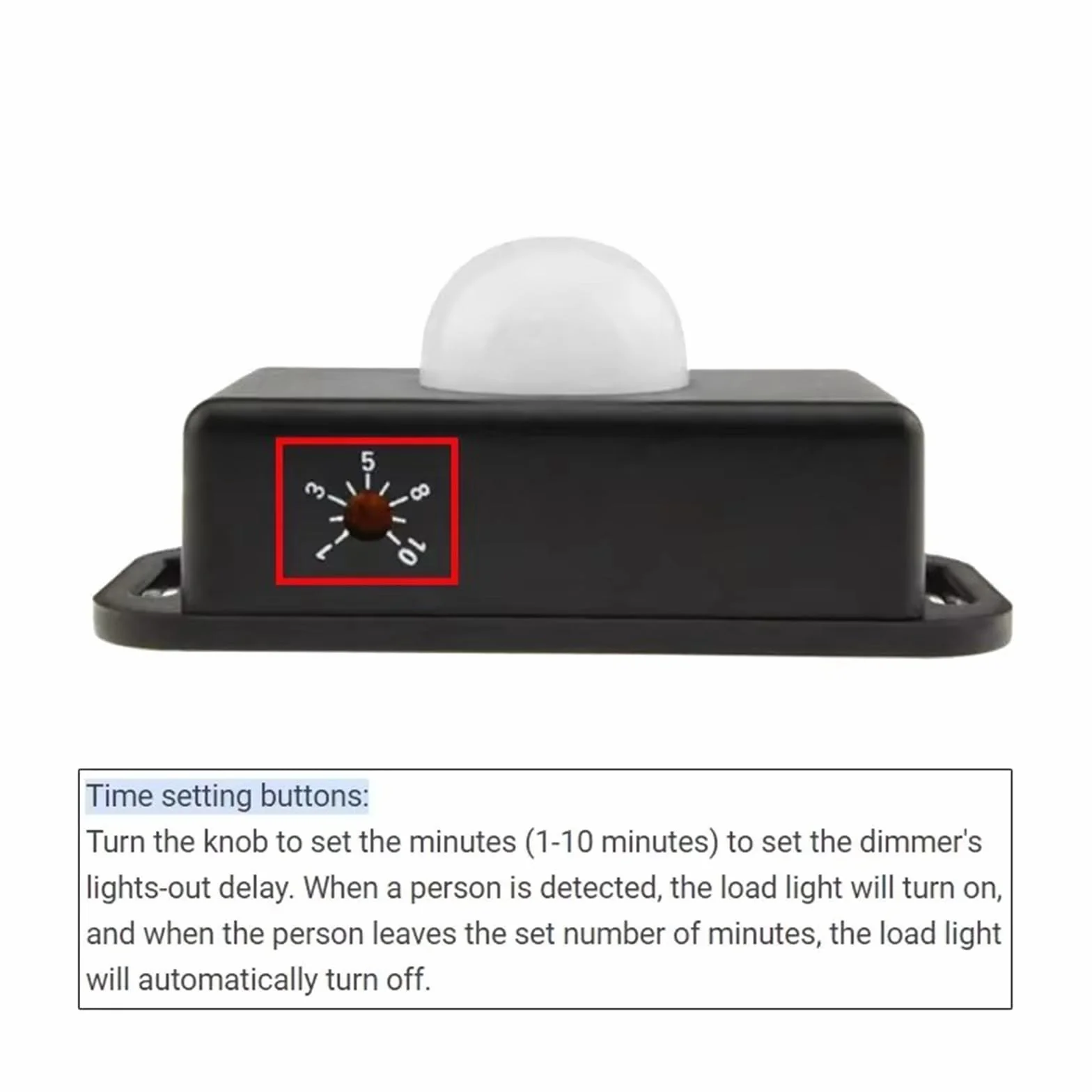 1 szt 12V-24V PIR Sensor Ruchu – Sterownik Światła Infradułotowego do Stripy, Dostosowalny Timer (1-10 Min), 120° Wykrywanie, Zasięg 8M (Biały)