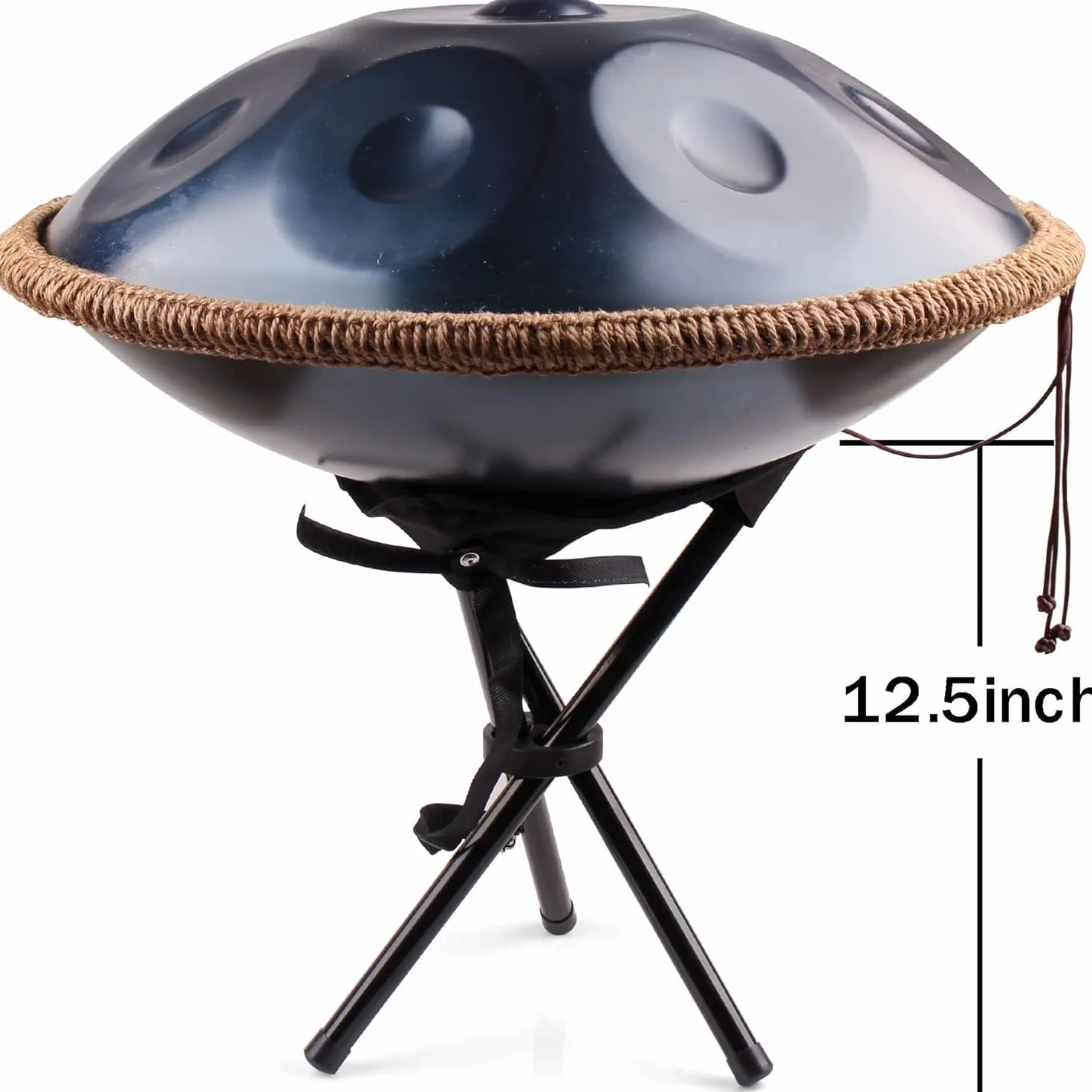 Handpan 432 Hz stalowa bębenka 10 dźwięków 56 cm D-moll z torbą i uchwytem do terapii dźwiękiem medytacji