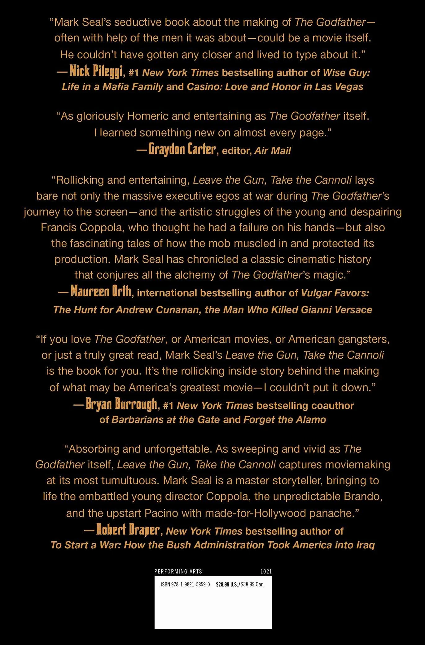 Leave the Gun, Take the Cannoli: The Epic Story of the Making of The Godfather