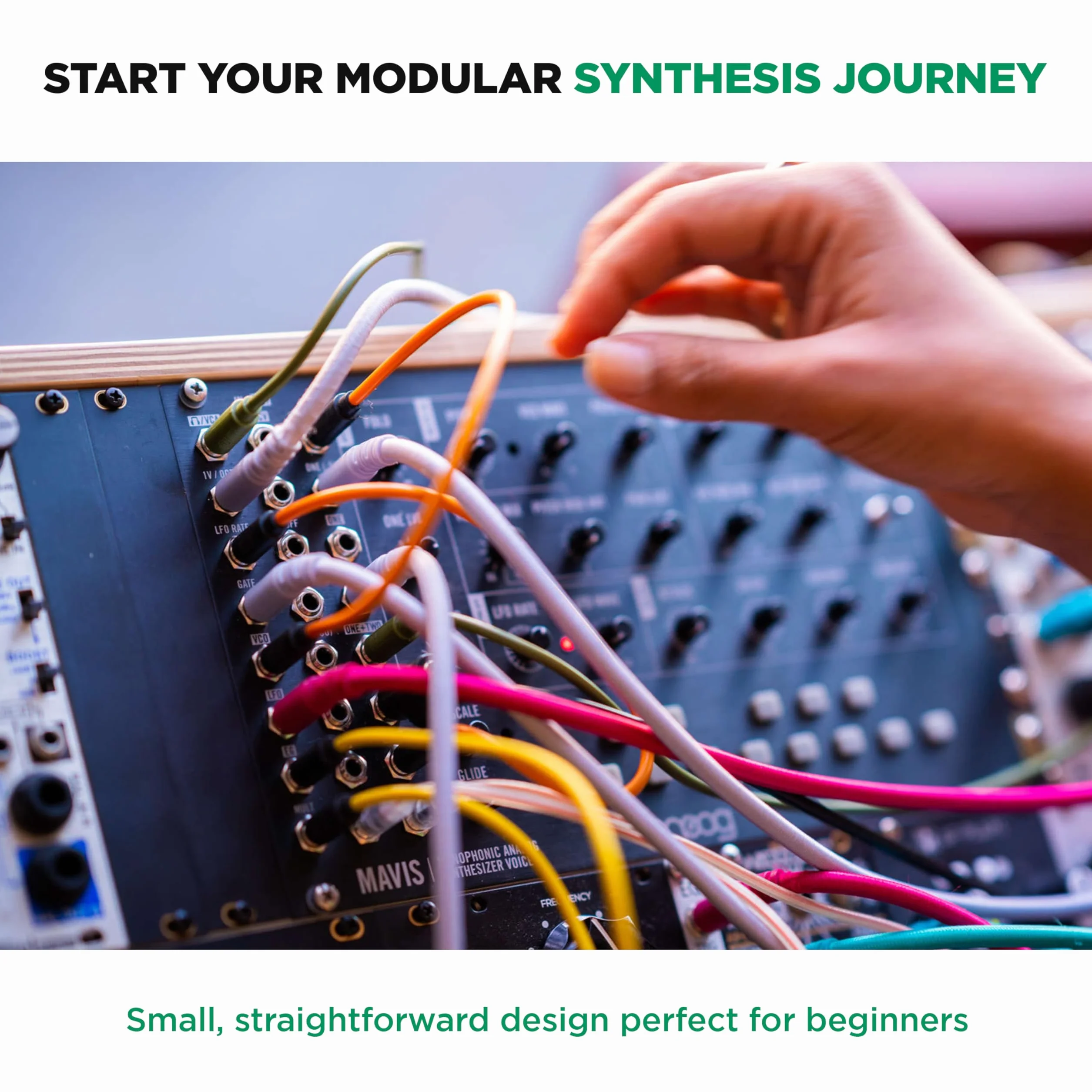 MOOG Mavis - Semimodularny Syntezator Analogowy z Klawiaturą, Oscylatorem Analogowym, Filtrem, Generatorem Obwiedniowym, Wavefolderem i Osłoną