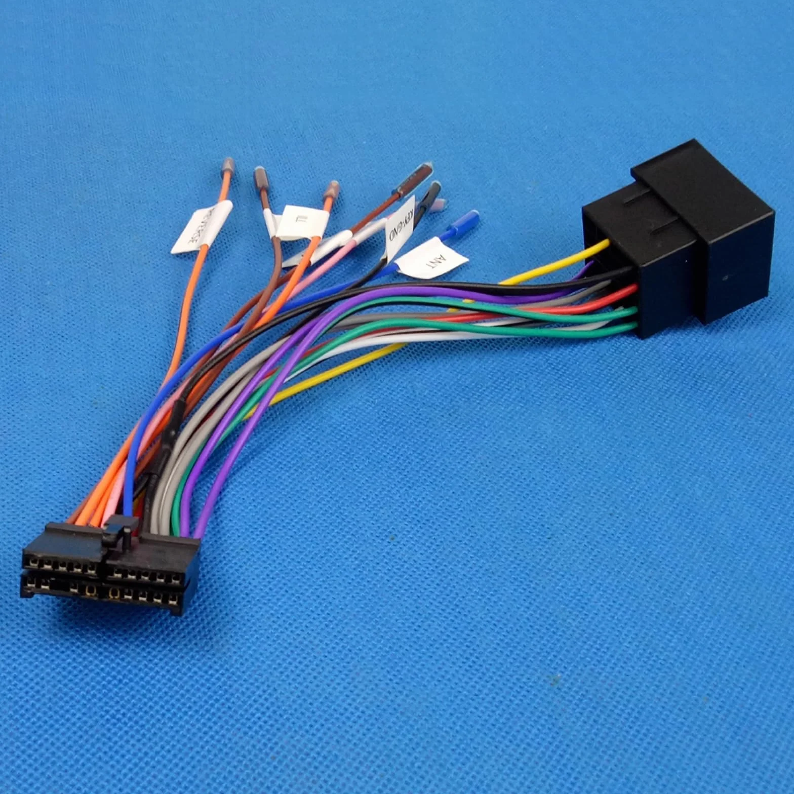 1 sztuka 20-pinowego adaptera kablowego ISO, adapter wiązki kabli 20-pinowy ISO do samochodowego radia Adapter uniwersalny, zamiennik, kabel do kompatybilnego z liniami sterowania wstecznego i