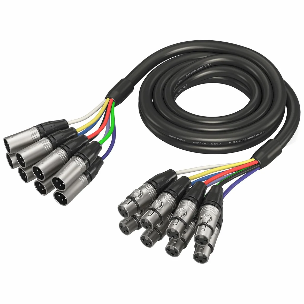 Behringer Multicore Cable - 8-way XLR Male to XLR Female - 8 Channel Snake Cable - 3 m / 10 ft - Gold Performance - GMX-300
